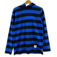 パーカー 14AW/Hooded L/S Striped Tee/S/ブルーブラック S