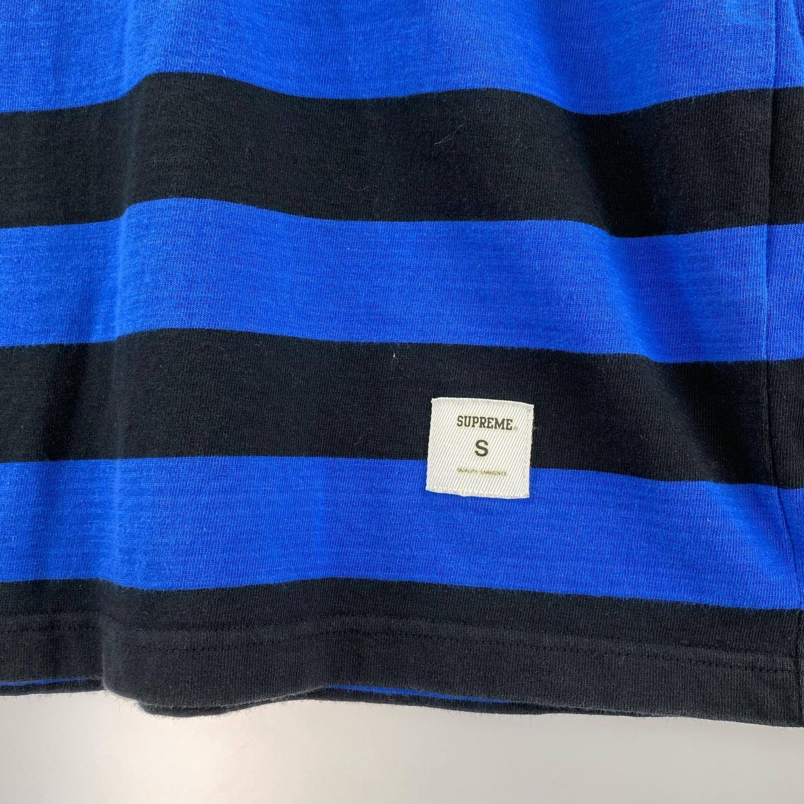 パーカー 14AW/Hooded L/S Striped Tee/S/ブルーブラック S