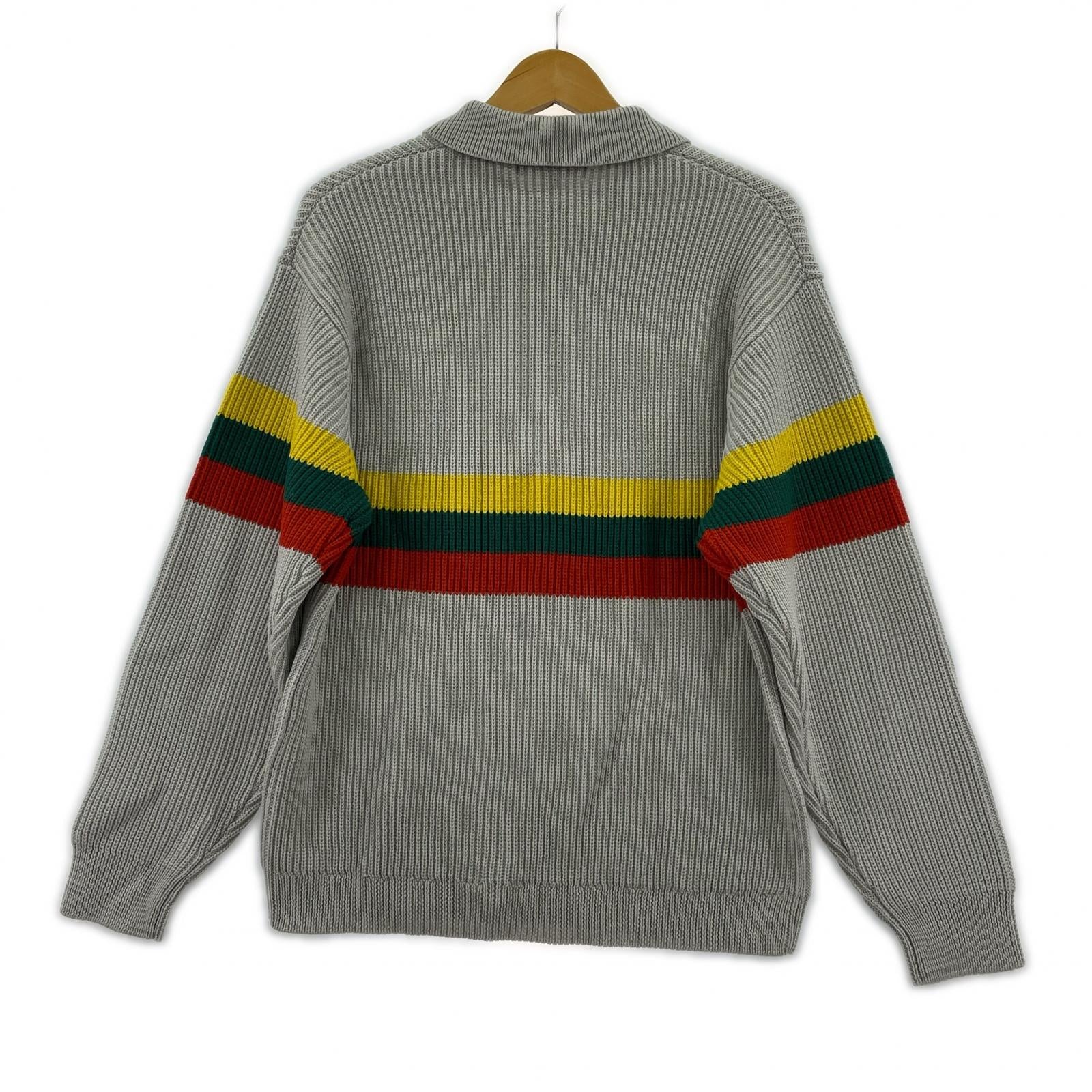 ニット SMALL LOGO POLO SWEATER SIZE:S S グレー