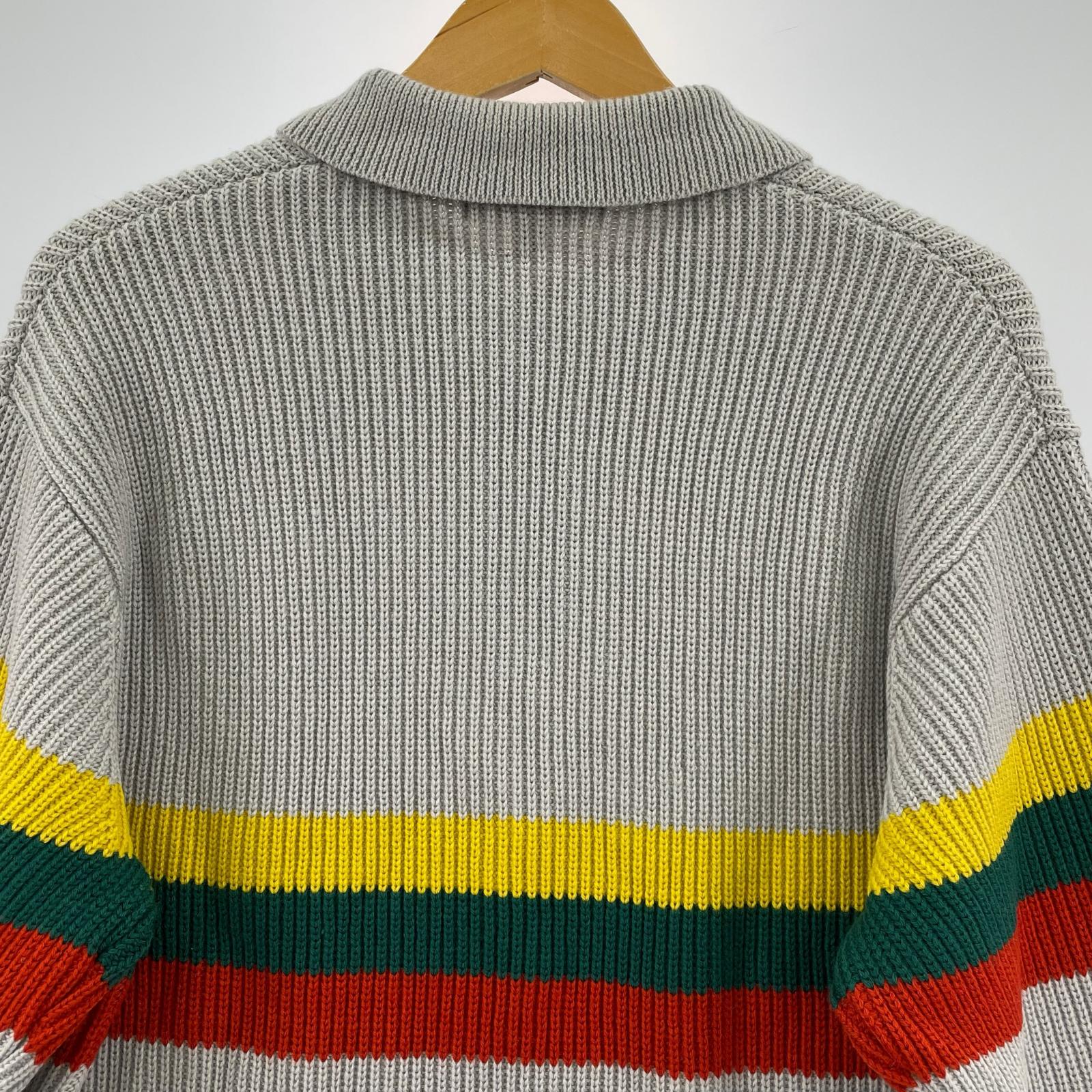 ニット SMALL LOGO POLO SWEATER SIZE:S S グレー