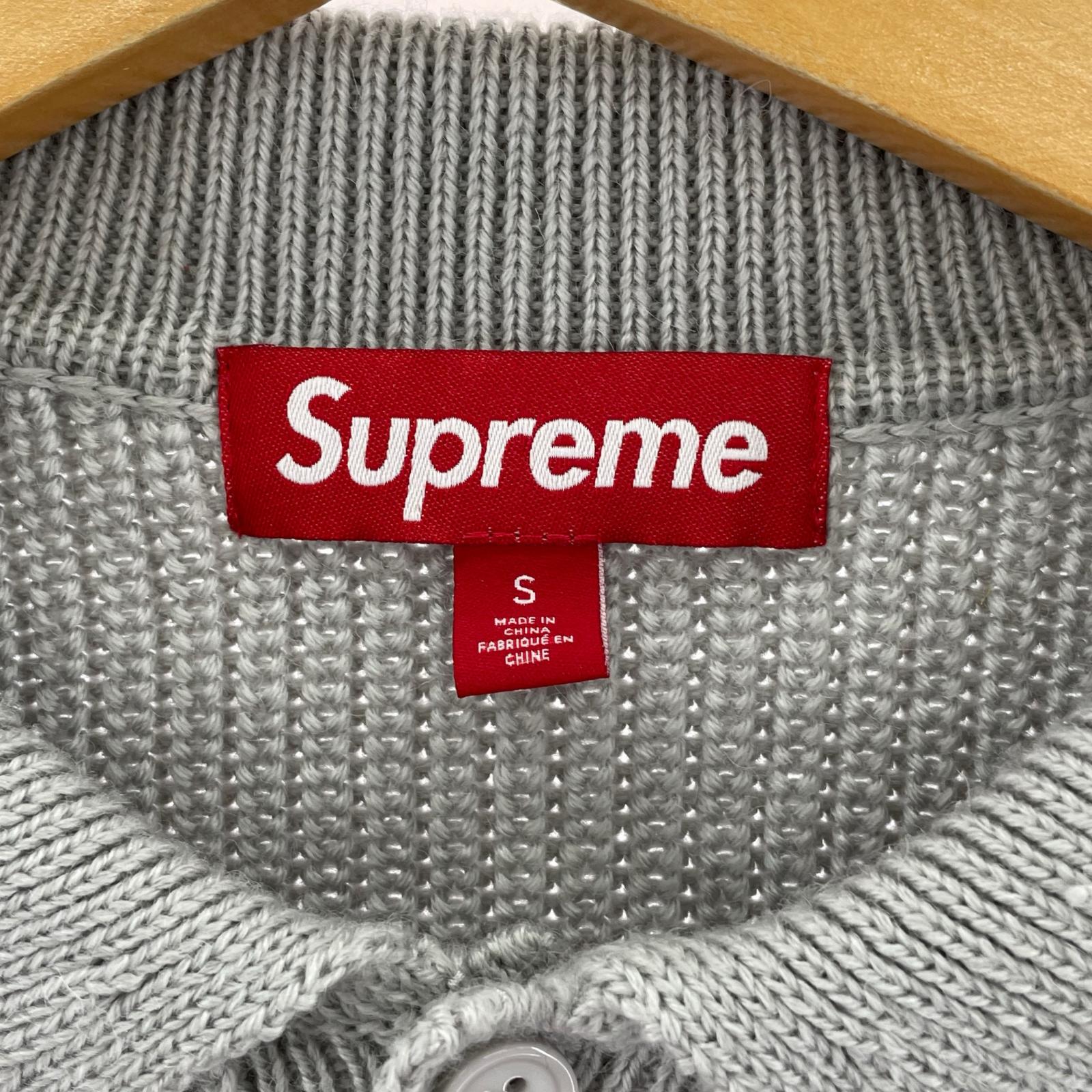 ニット SMALL LOGO POLO SWEATER SIZE:S S グレー