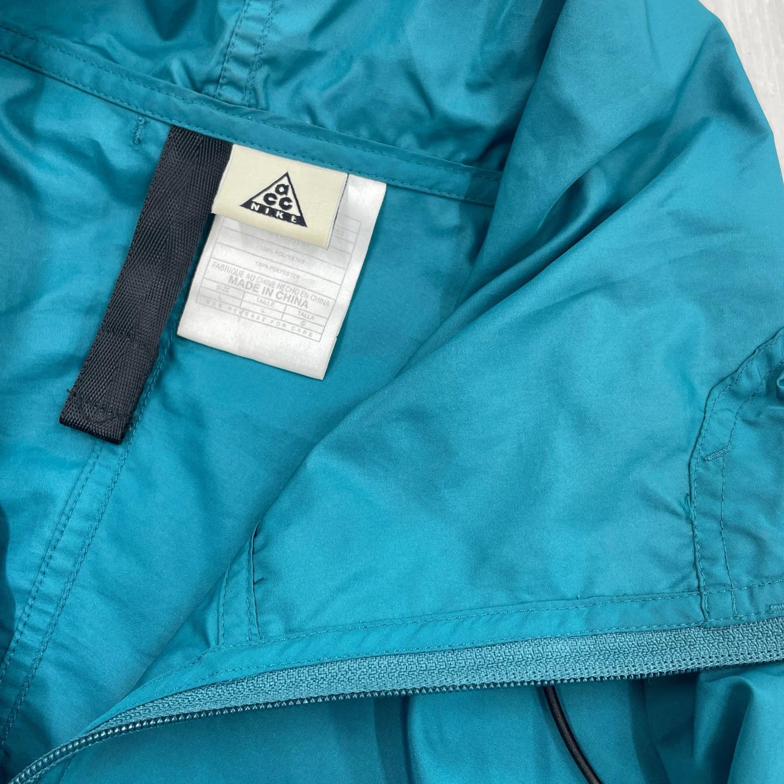 ジャケット NIKE ACG ナイロンアノラックパーカー L ターコイズ×ブラック L
