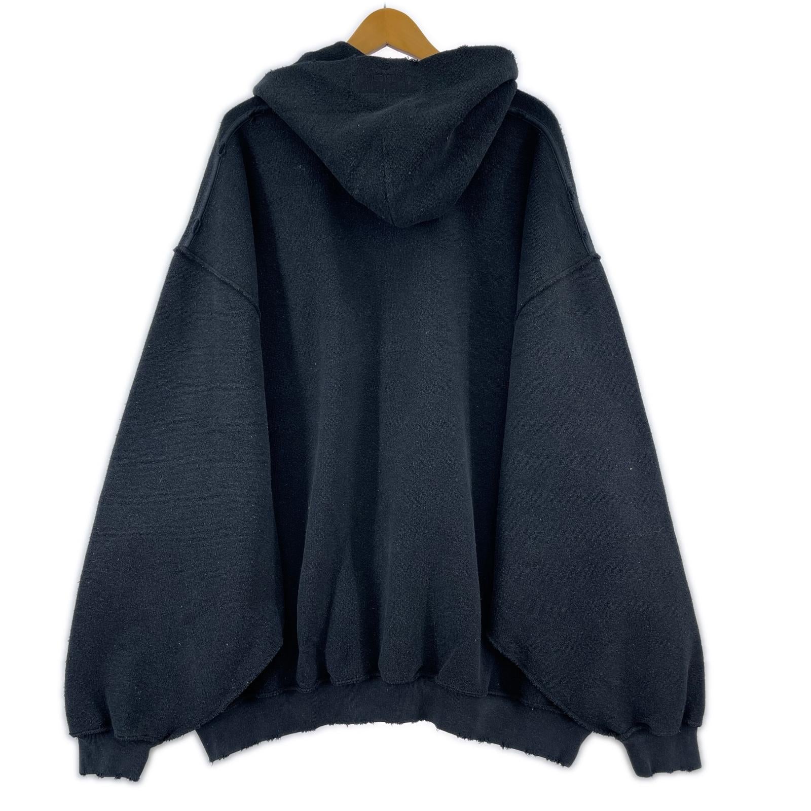 パーカー 23SS/DESTROYED JERK HOODIE ブラック