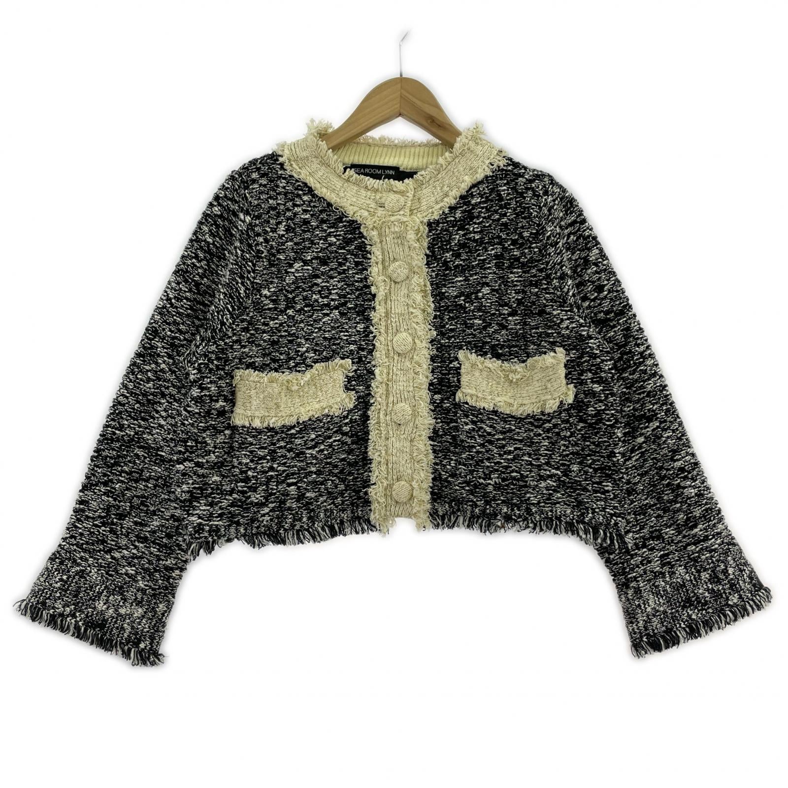 ジャケット Sea Room lynn ツイードジャケット F BLK フリー ブラック