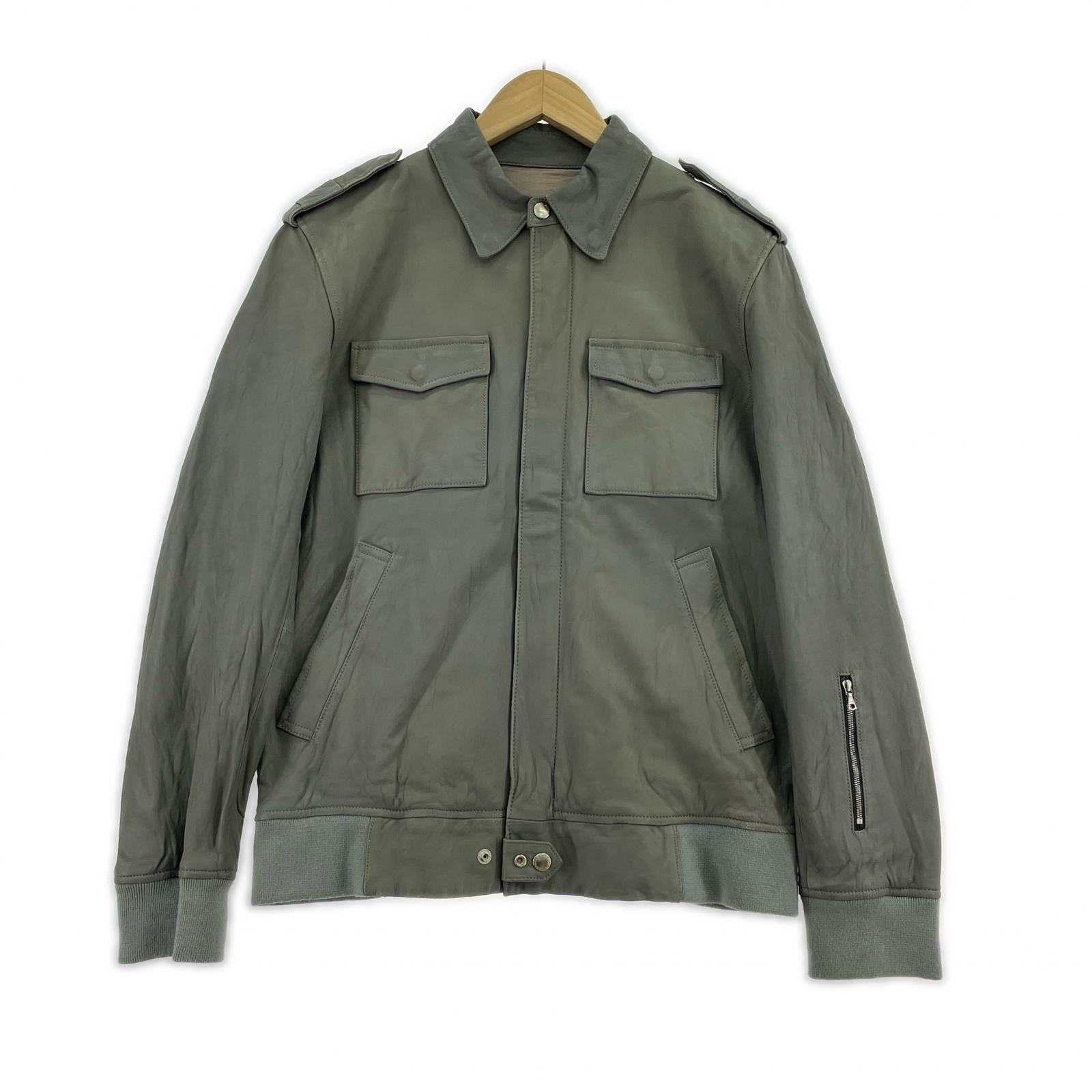 ジャケット SOPHNET. シープレザーミリタリージャケット M グレー M グレー