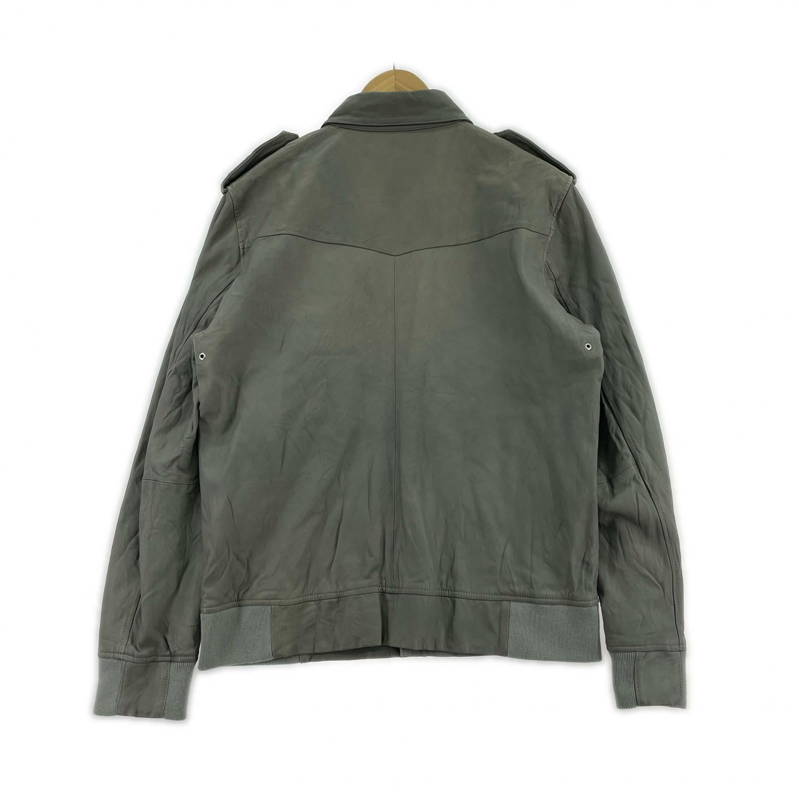 ジャケット SOPHNET. シープレザーミリタリージャケット M グレー M グレー