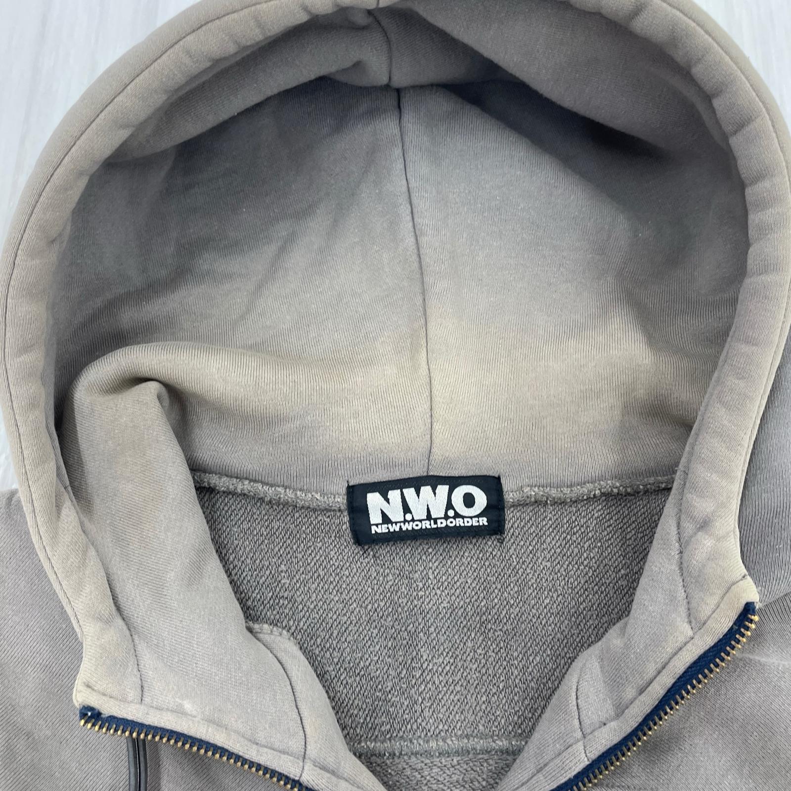 パーカー NEW WORLD ORDER N.W.O 97ss デザインジップパーカー グレー グレー
