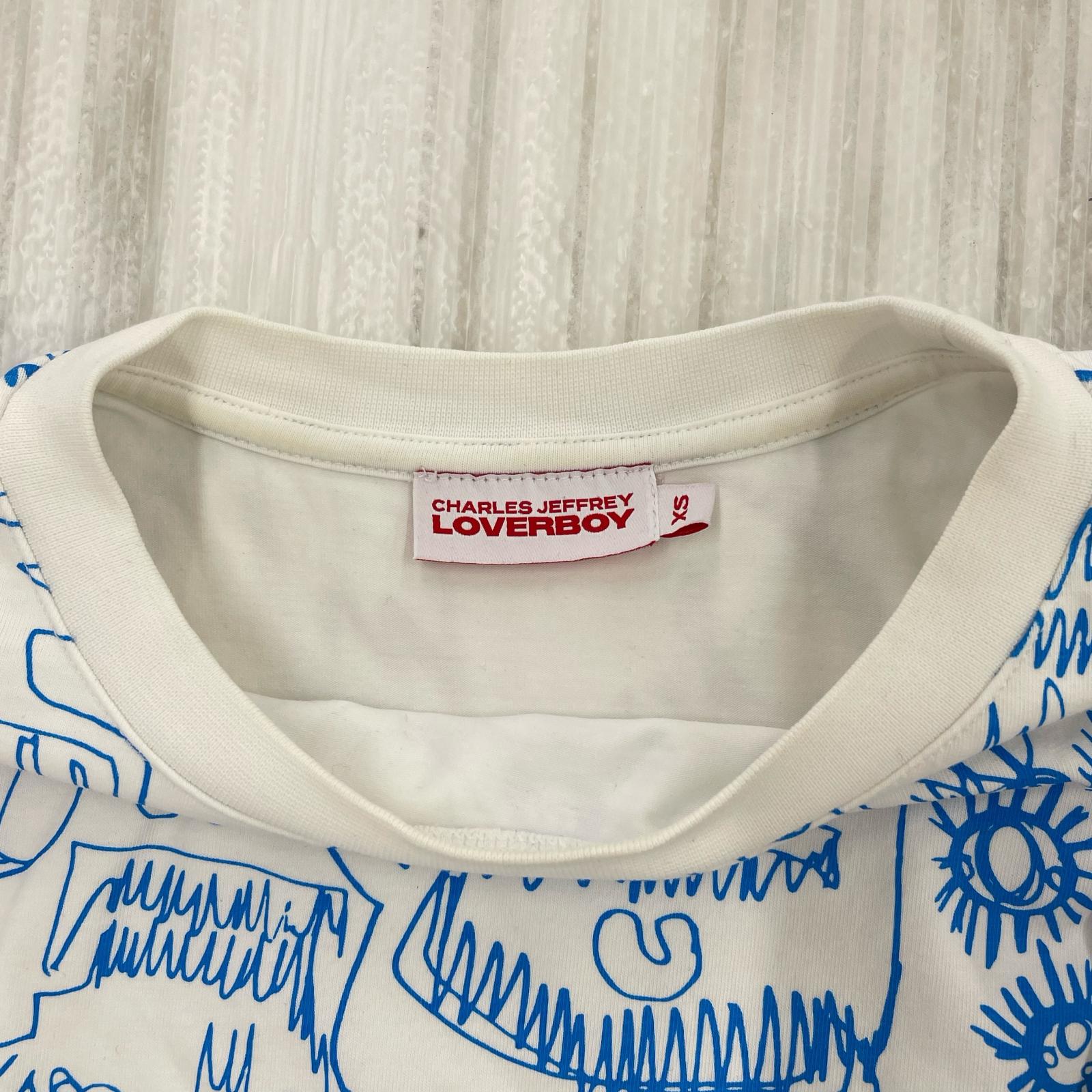 長袖Tシャツ Charles Jeffrey Loverboy レイヤードデザイン プリントカットソー XS ホワイト ホワイト