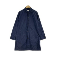 長袖シャツ ロングシャツ サイドポケット 紺(2)