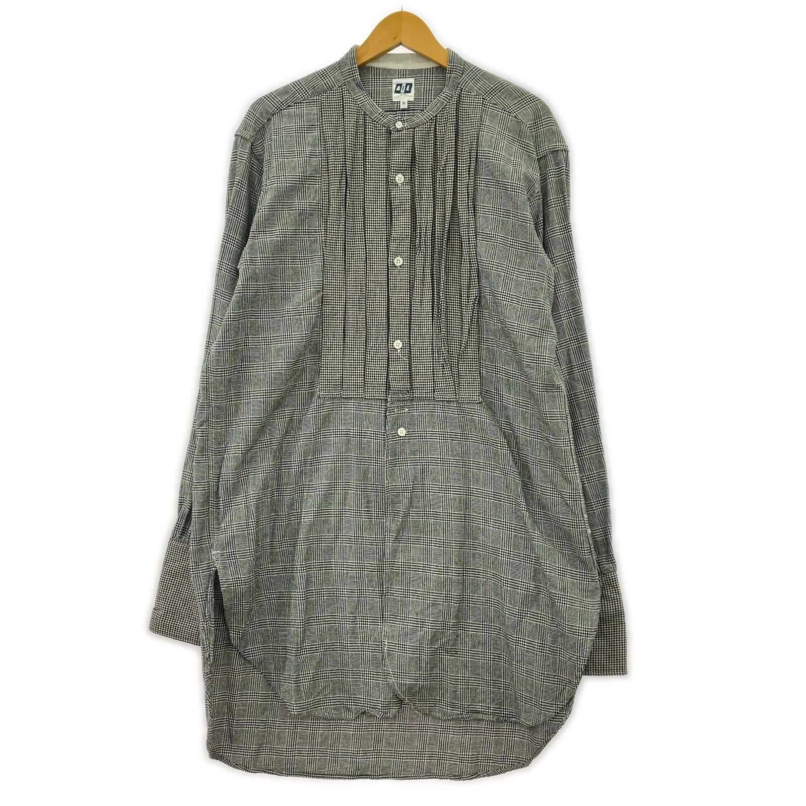 長袖シャツ ロングシャツ チェック グレー(S) S グレー