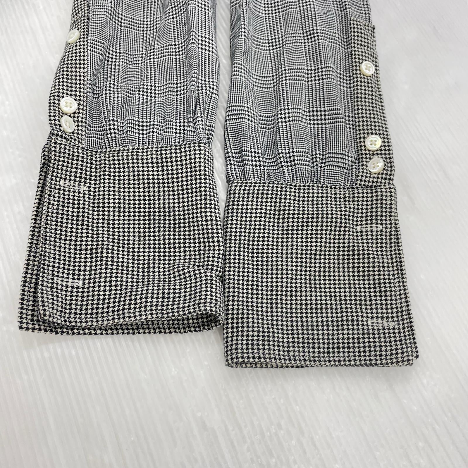 長袖シャツ ロングシャツ チェック グレー(S) S グレー