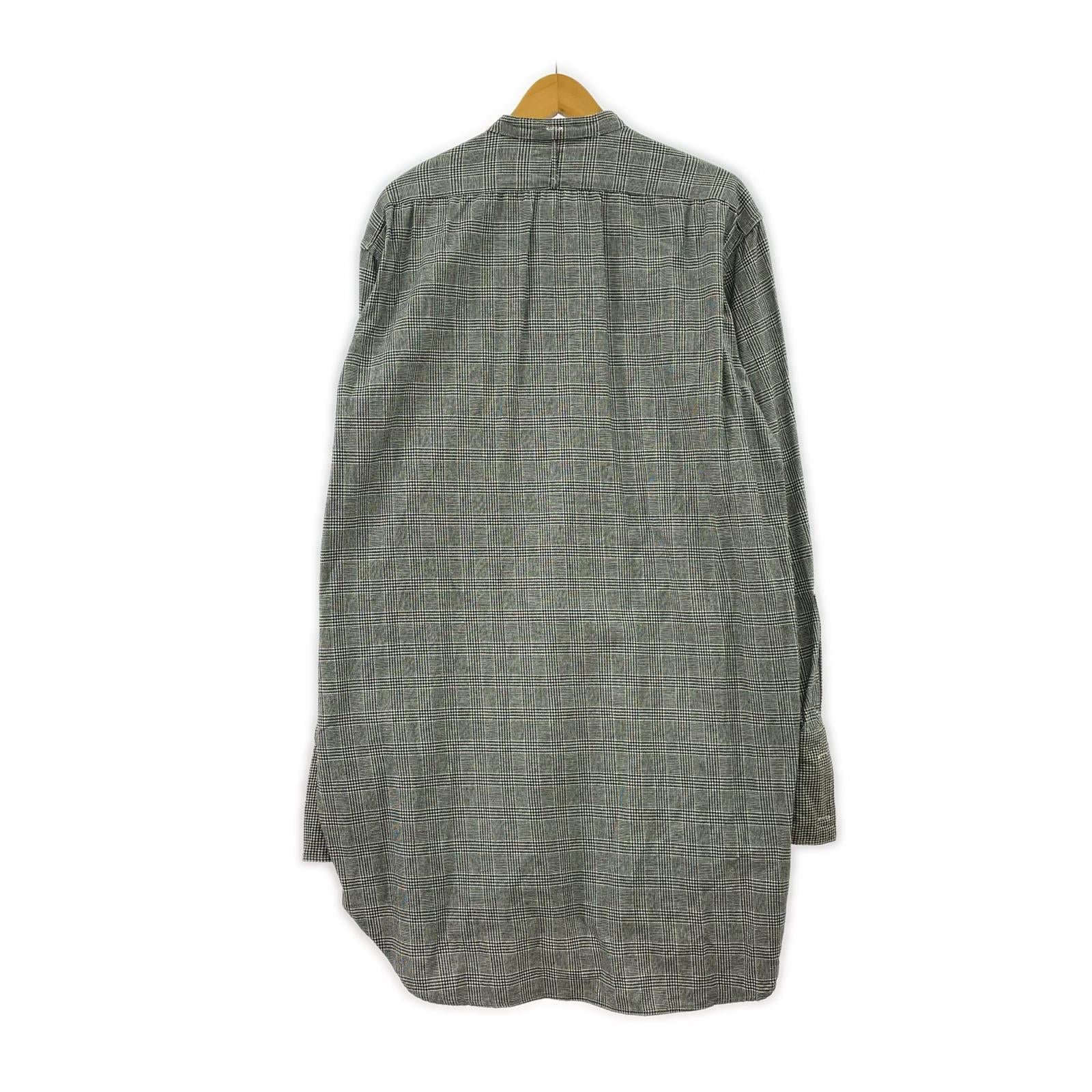 長袖シャツ ロングシャツ チェック グレー(S) S グレー