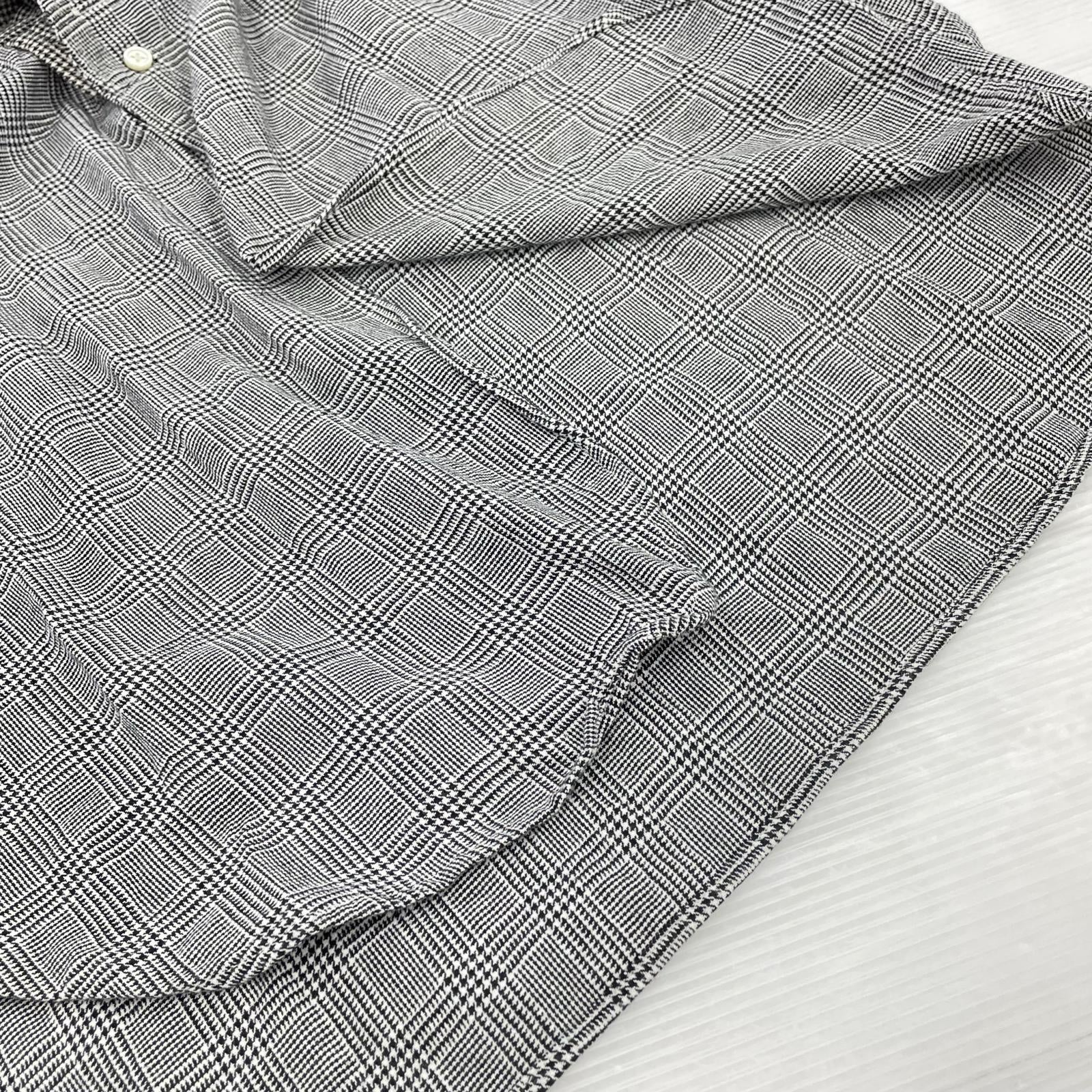 長袖シャツ ロングシャツ チェック グレー(S) S グレー