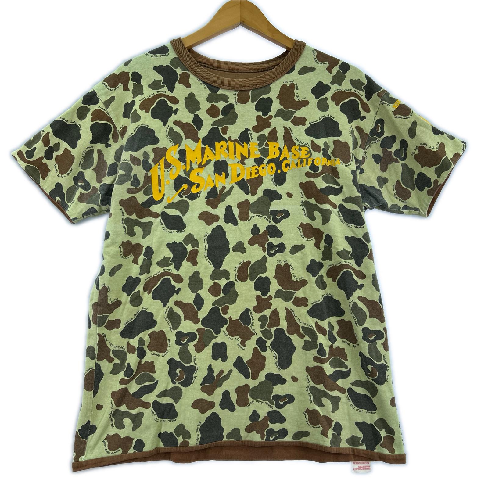 半袖Tシャツ ダブルフェイス s/sカットソー カモ 茶(M) M
