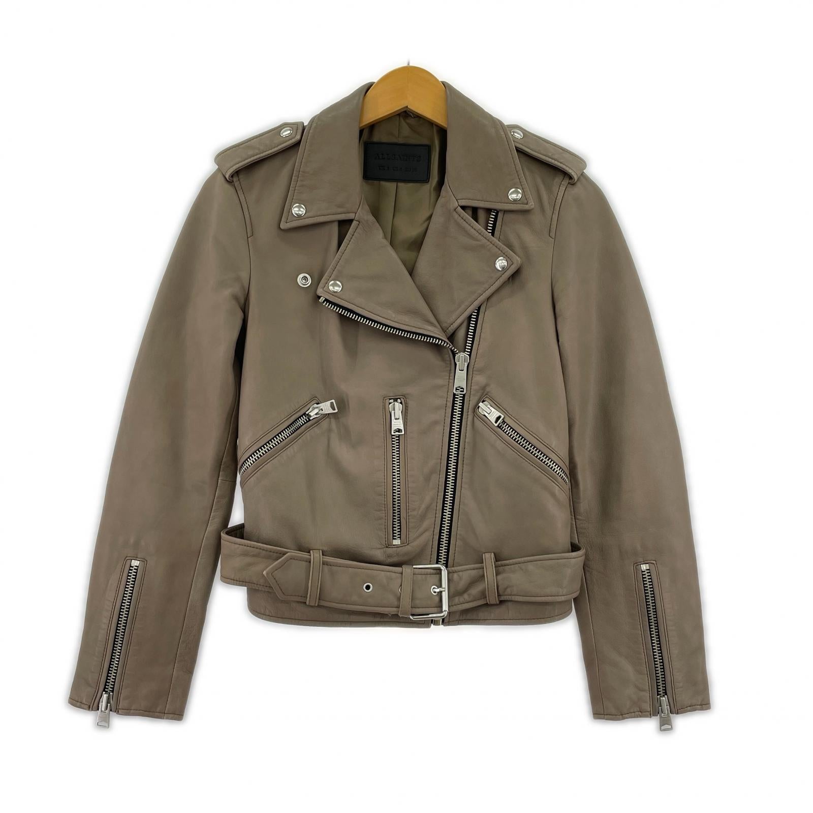ジャケット ALLSAINTS ダブルライダースジャケット 36 ベージュ