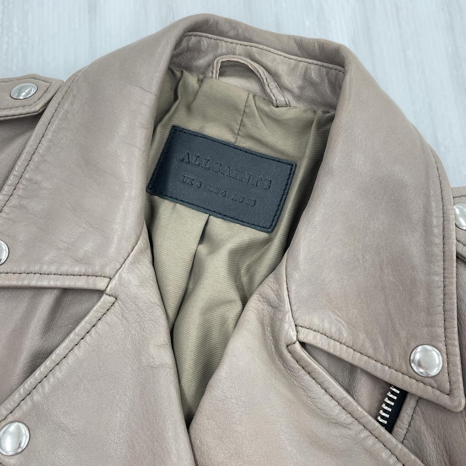 ジャケット ALLSAINTS ダブルライダースジャケット 36 ベージュ