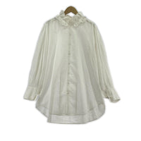 長袖シャツ cotton frill coller shirts WHT ホワイト
