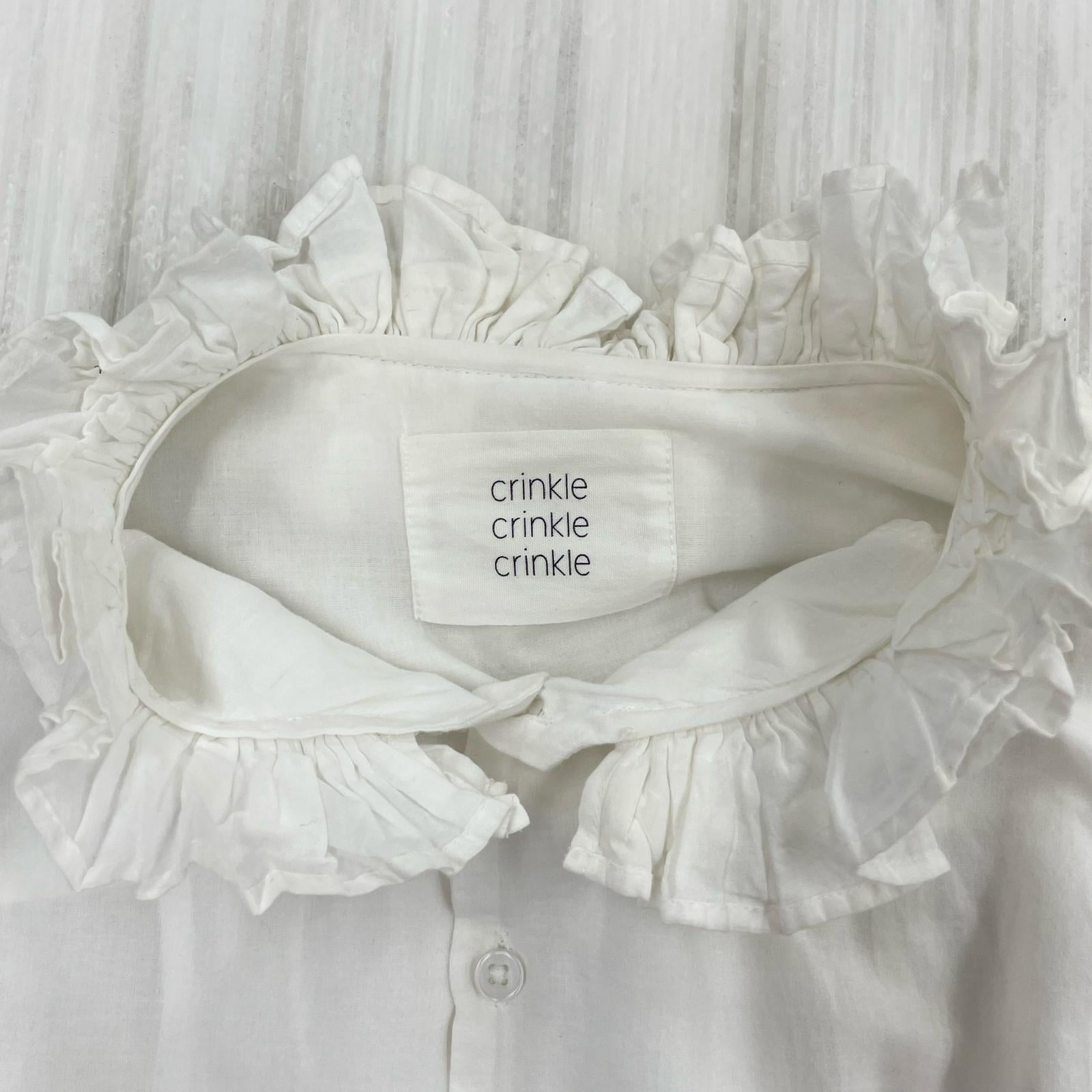 長袖シャツ cotton frill coller shirts WHT ホワイト