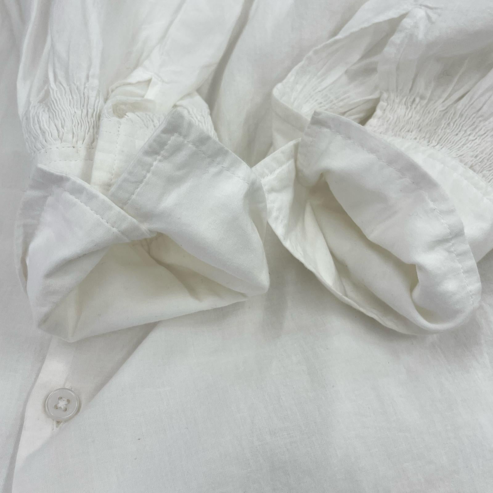 長袖シャツ cotton frill coller shirts WHT ホワイト