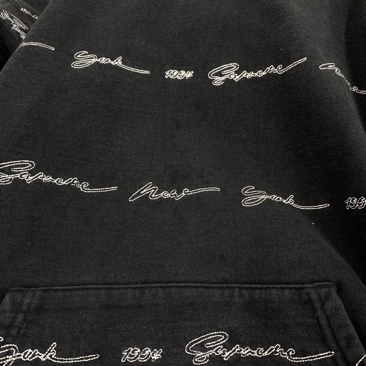 パーカー 22SS Script Stripe Hooded 黒 (L) L ブラック