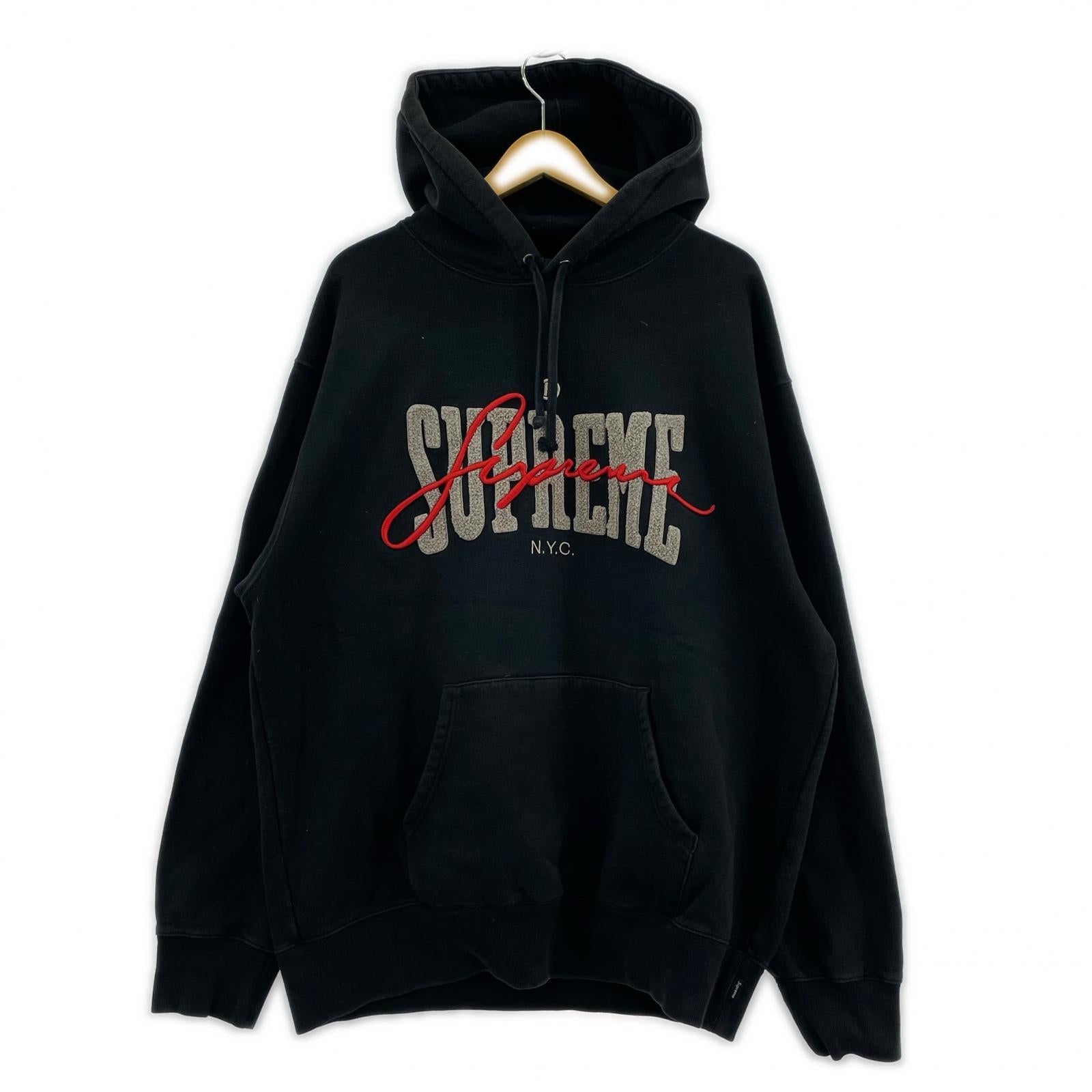 パーカー Script Stripe Hooded Sweatshirt 茶(L) L ブラック