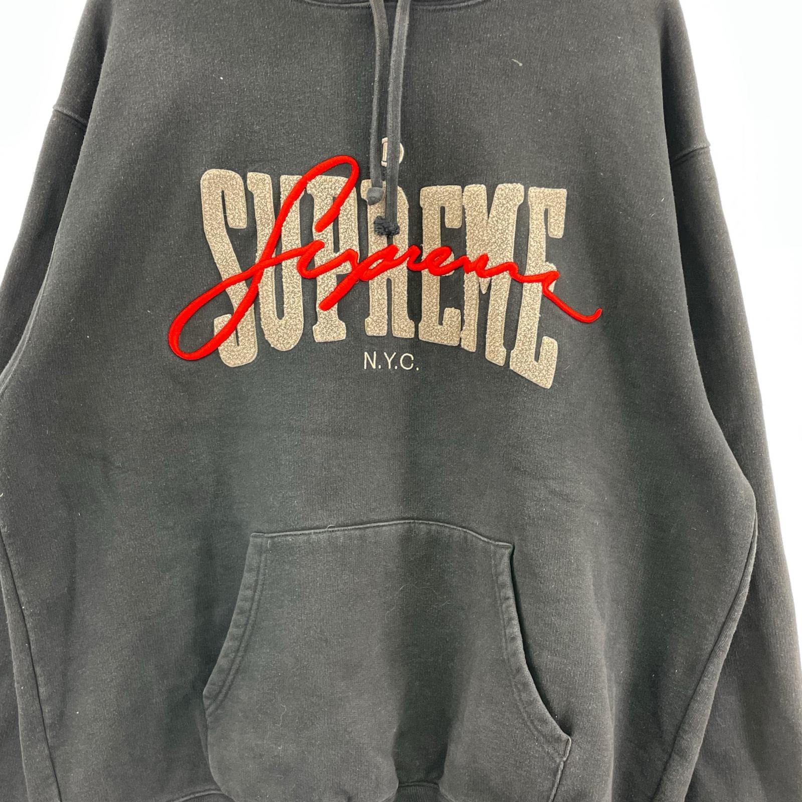 パーカー Script Stripe Hooded Sweatshirt 茶(L) L ブラック