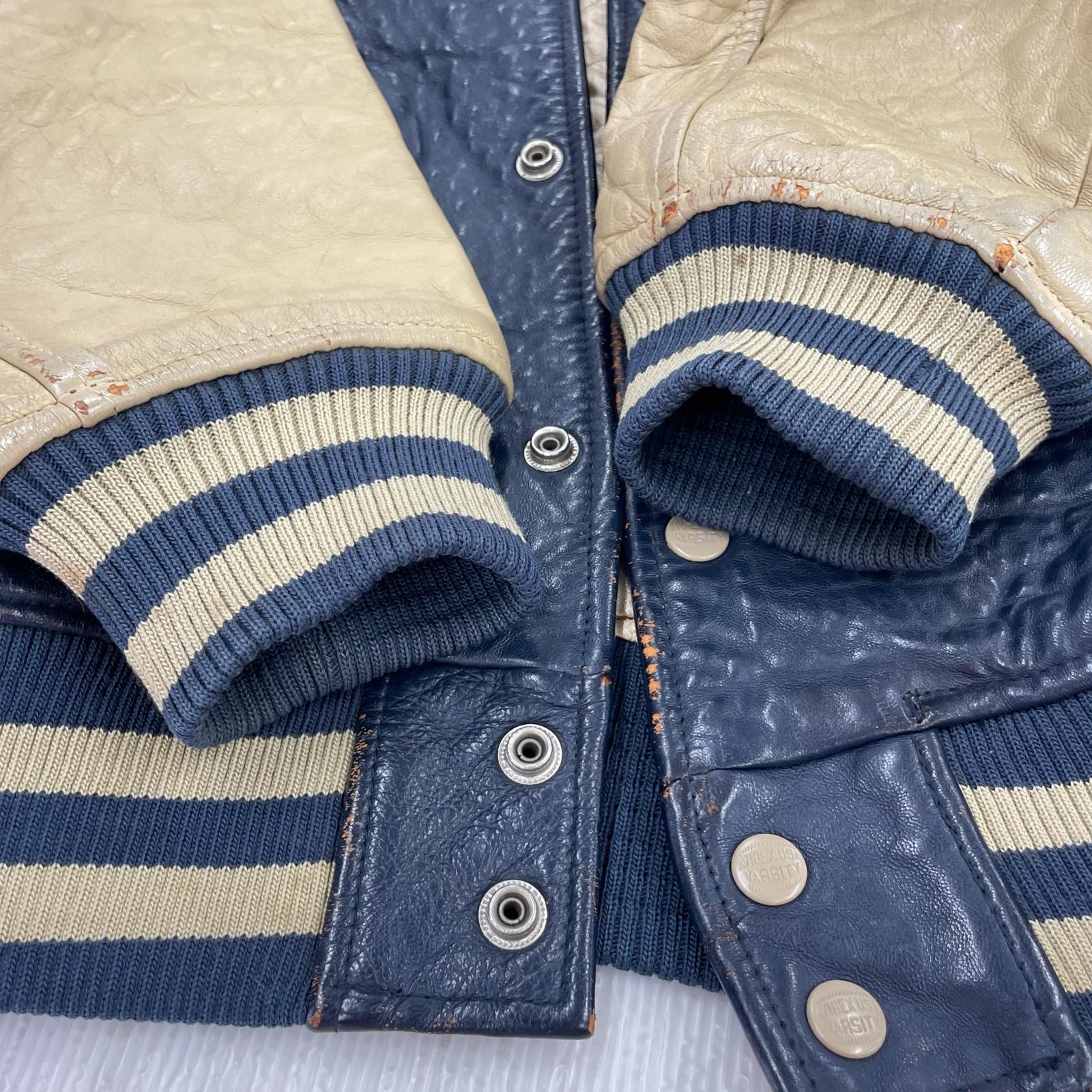 ジャケット レザースタジャン SIZE:M M ネイビー