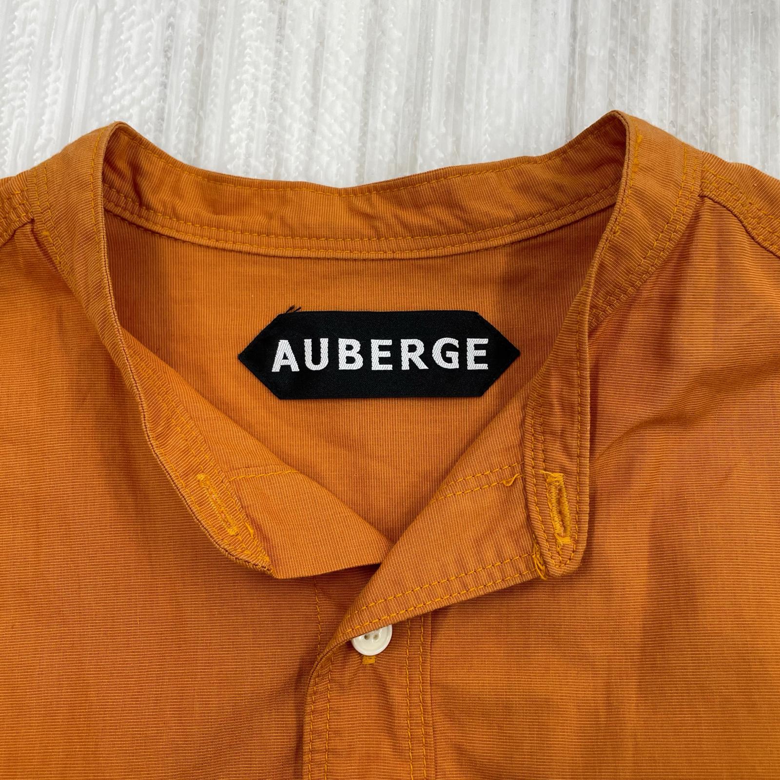 長袖シャツ AUBERGE ノーカラーシャツ オレンジ