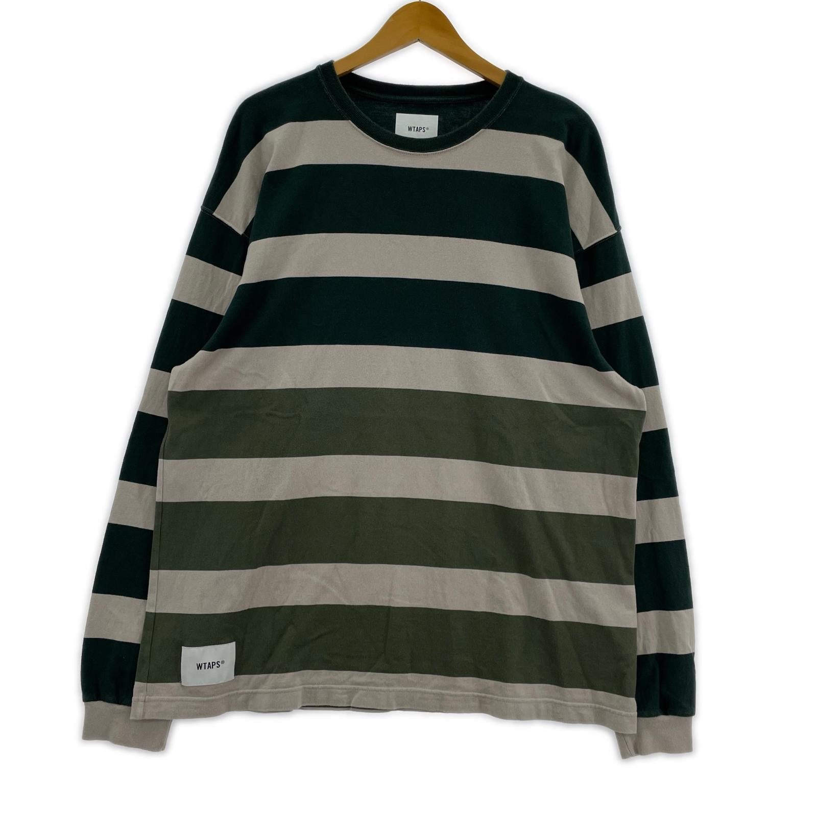 長袖Tシャツ 22SS ボーダーTee 緑 (3)