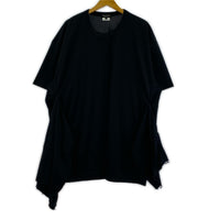 半袖Tシャツ カットオフドッキングフレアカットソー (L) L ブラック