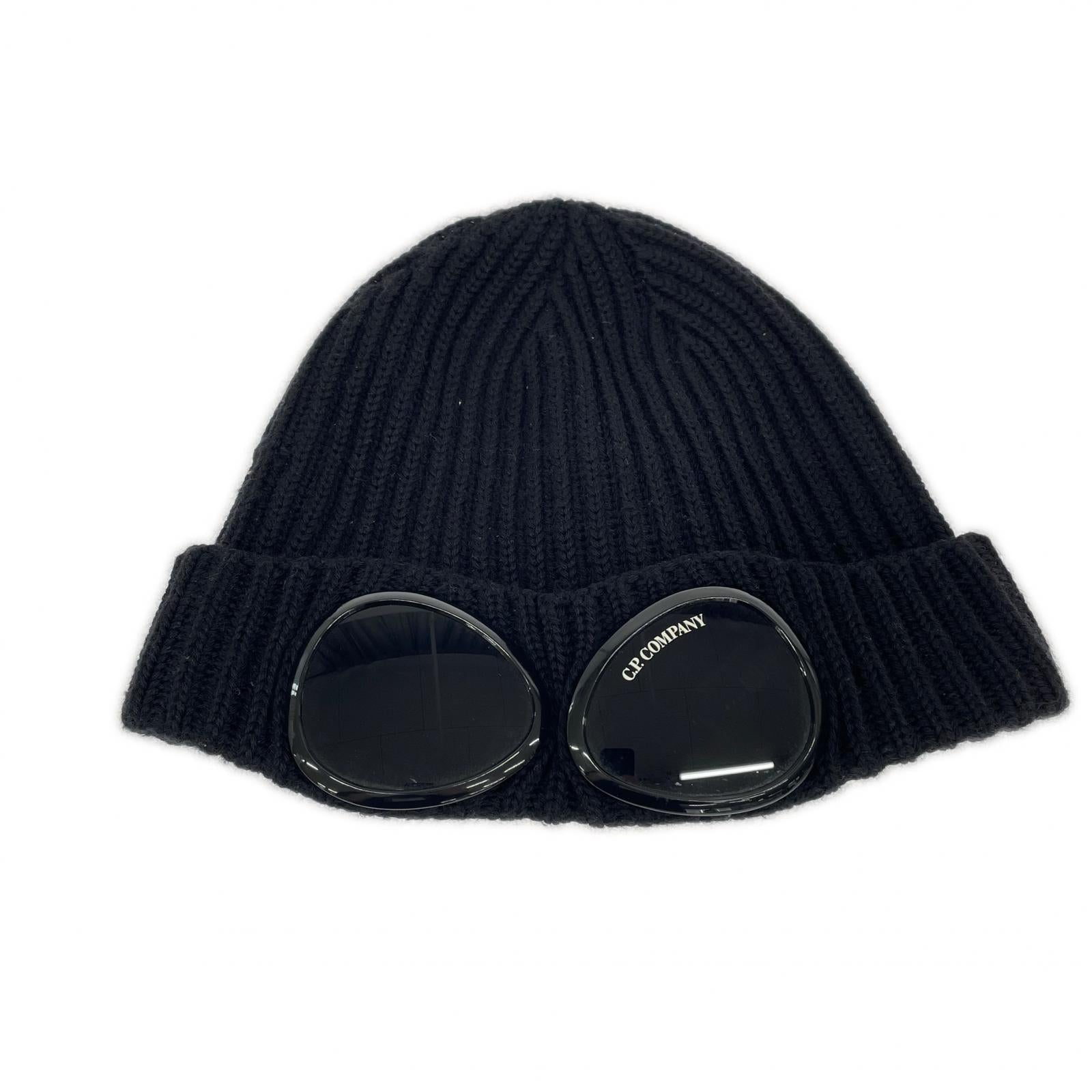 ニットキャップ Wool Goggle Lens Beanie 黒 ブラック