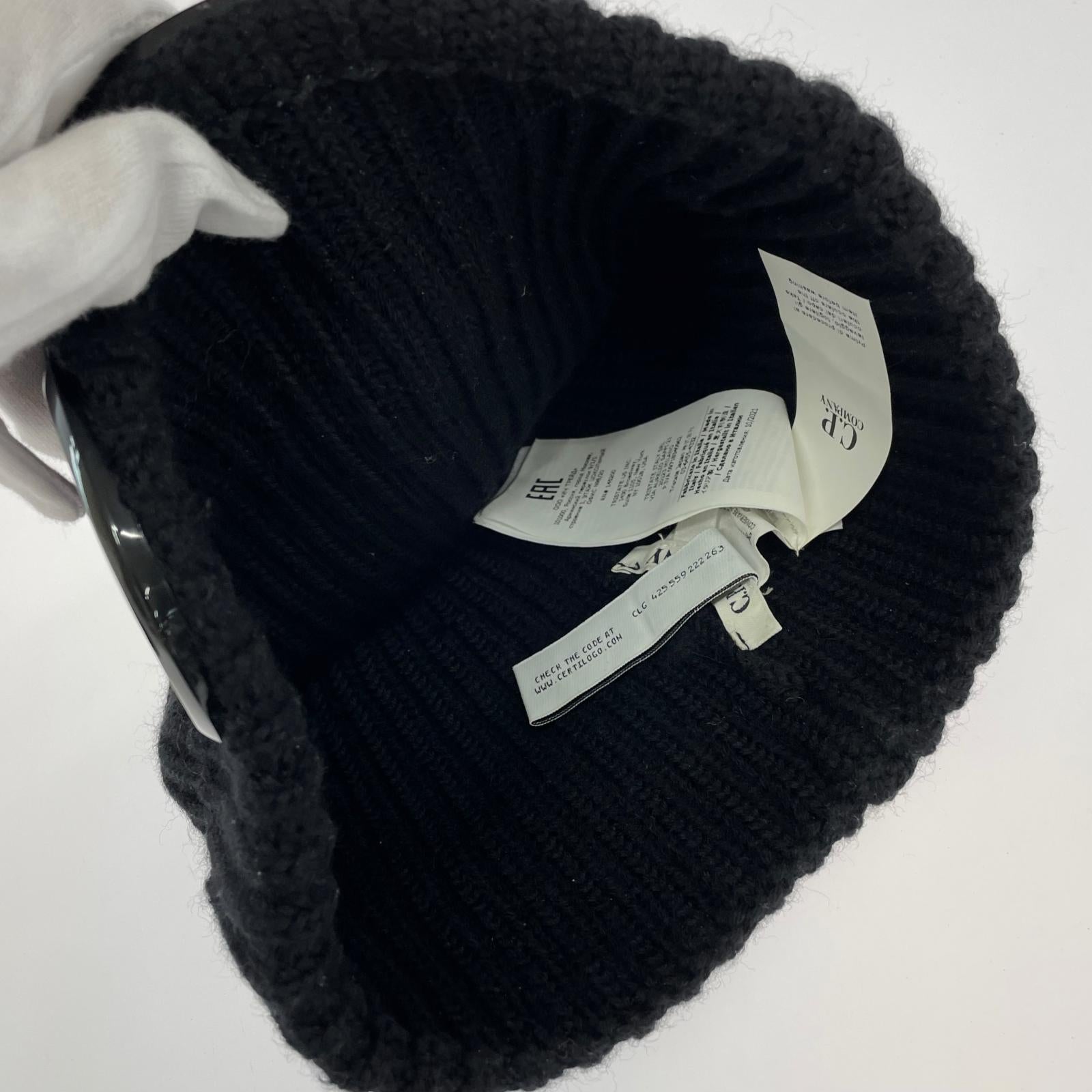 ニットキャップ Wool Goggle Lens Beanie 黒 ブラック
