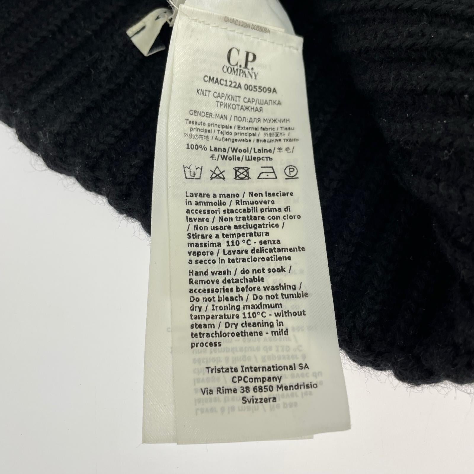 ニットキャップ Wool Goggle Lens Beanie 黒 ブラック