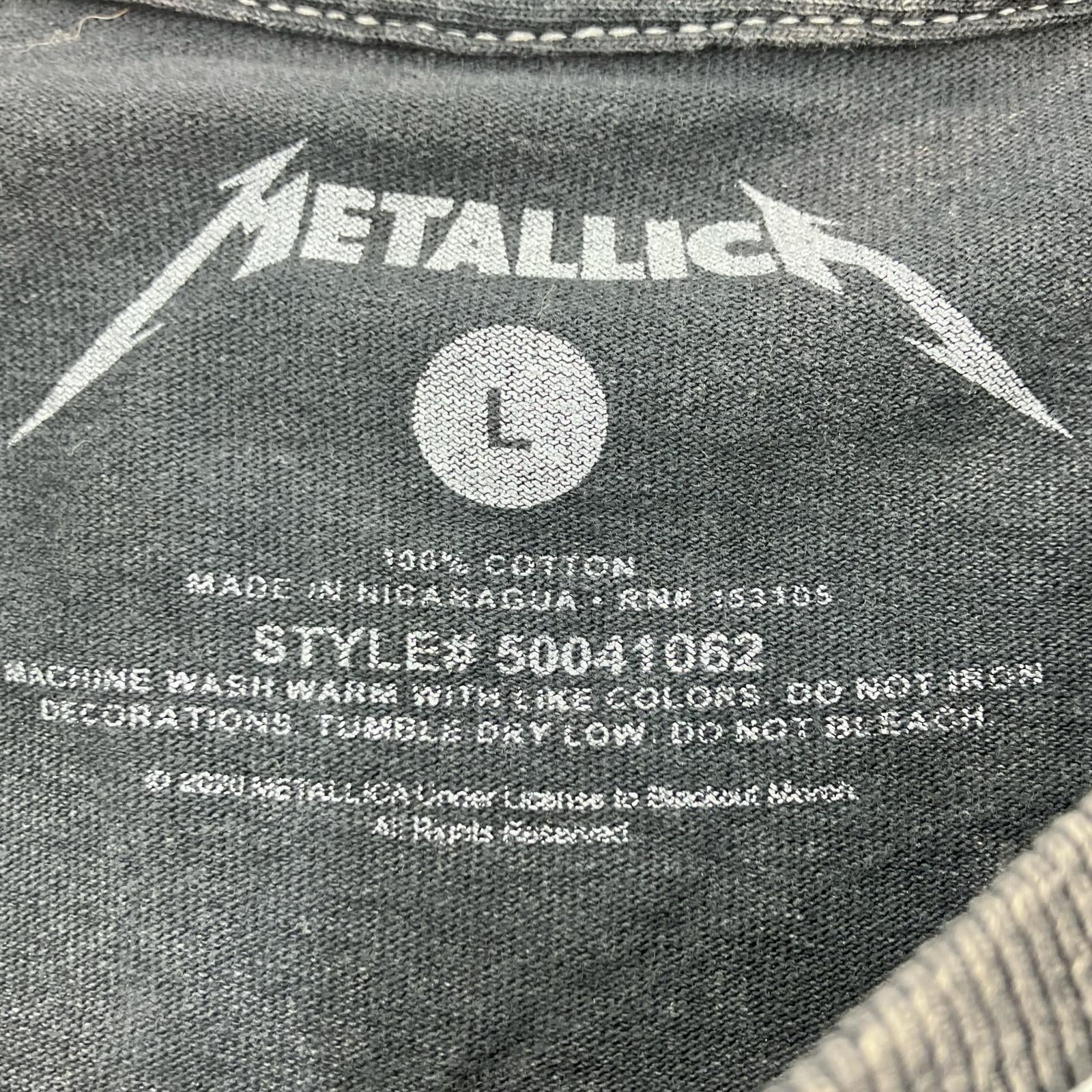 半袖Tシャツ METALLICA メタリカ 2020 髑髏 両面 プリント L ブラック