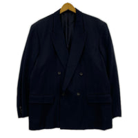 ジャケット COMME des GARCONS HOMME PLUS 80s トリアセテート×コットン ダブルブレストジャケット M ネイビー M ネイビー