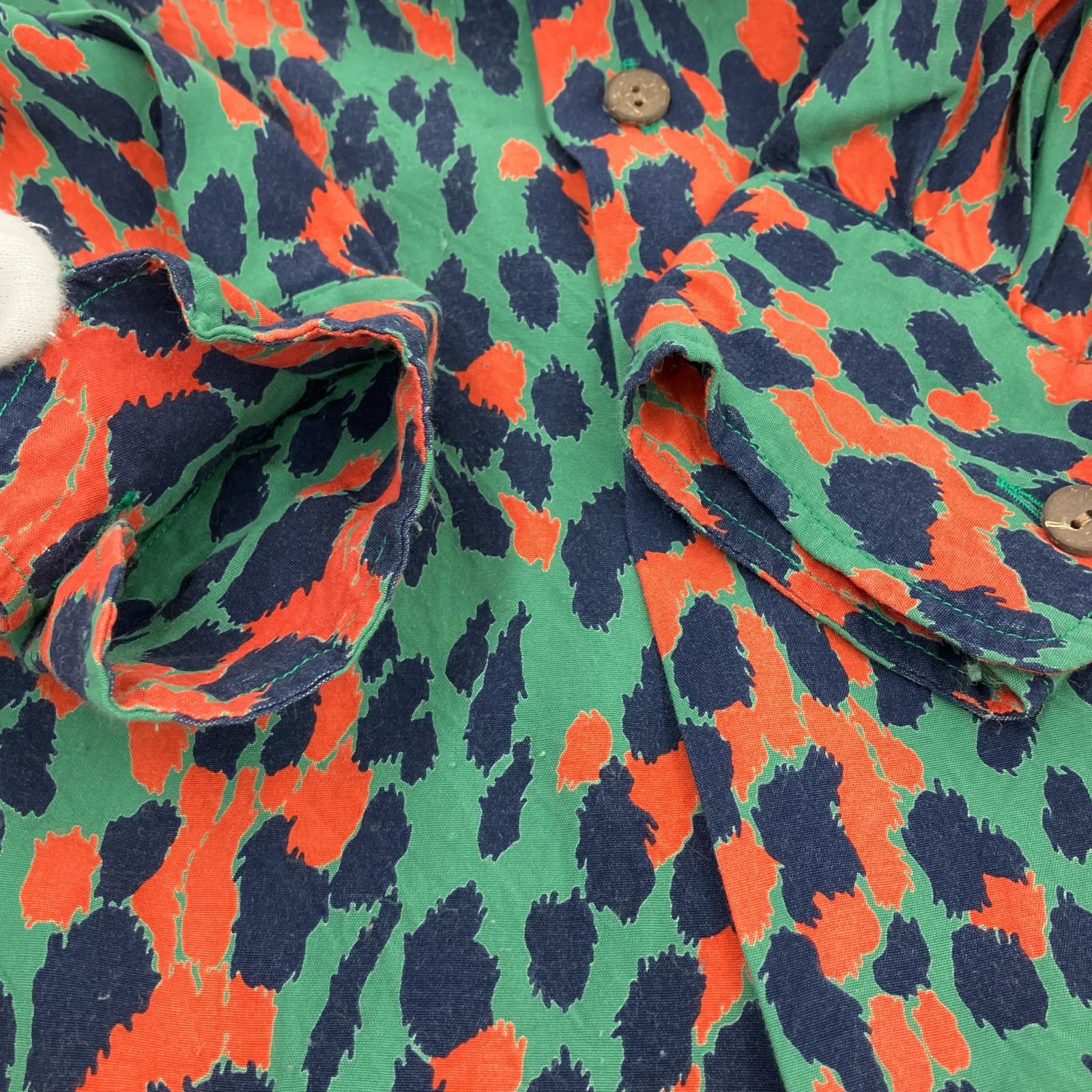 長袖シャツ WACKO MARIA LEOPARD HAWAIIAN SHIRT LS レオパードアロハシャツ M グリーン M グリーン