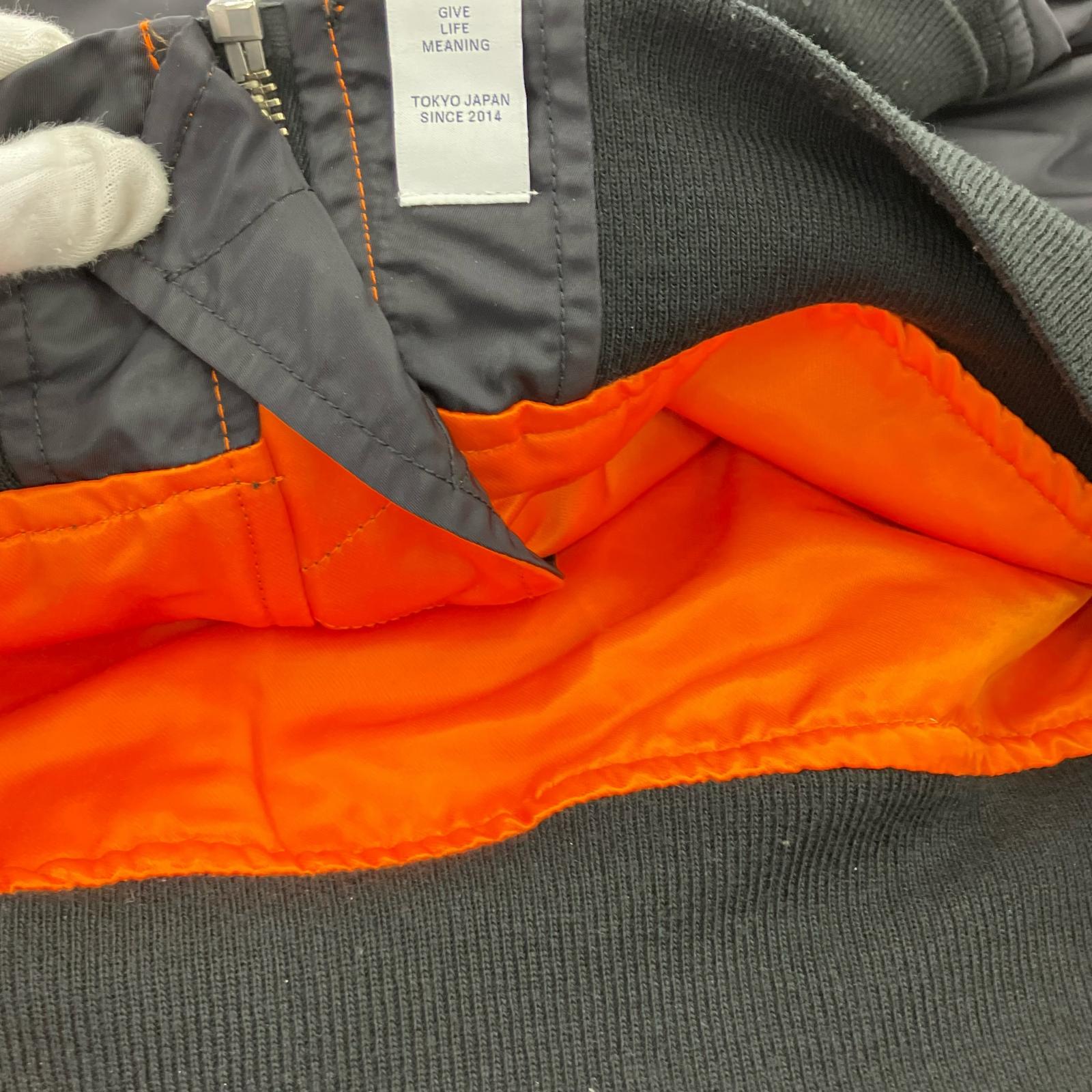 ミリタリージャケット DESCENDANT D-MA1-M NYLON JACKET フライトジャケット 3 黒 3 ブラック