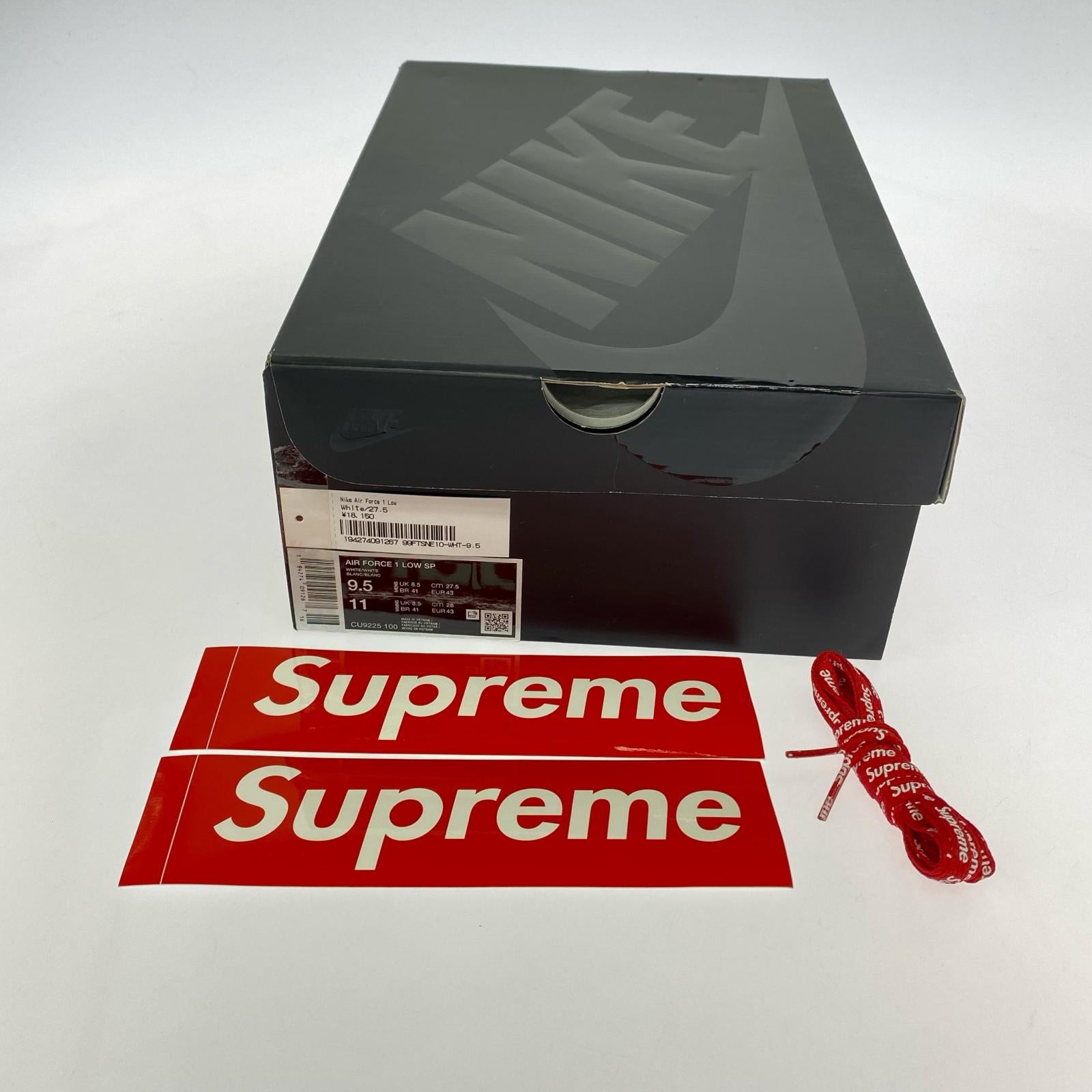 スニーカー Supreme AIR FORCE 1 LOW SP/サイズ27.5cm 27.5cm (US9 1/2 UK9 EU45) ホワイト