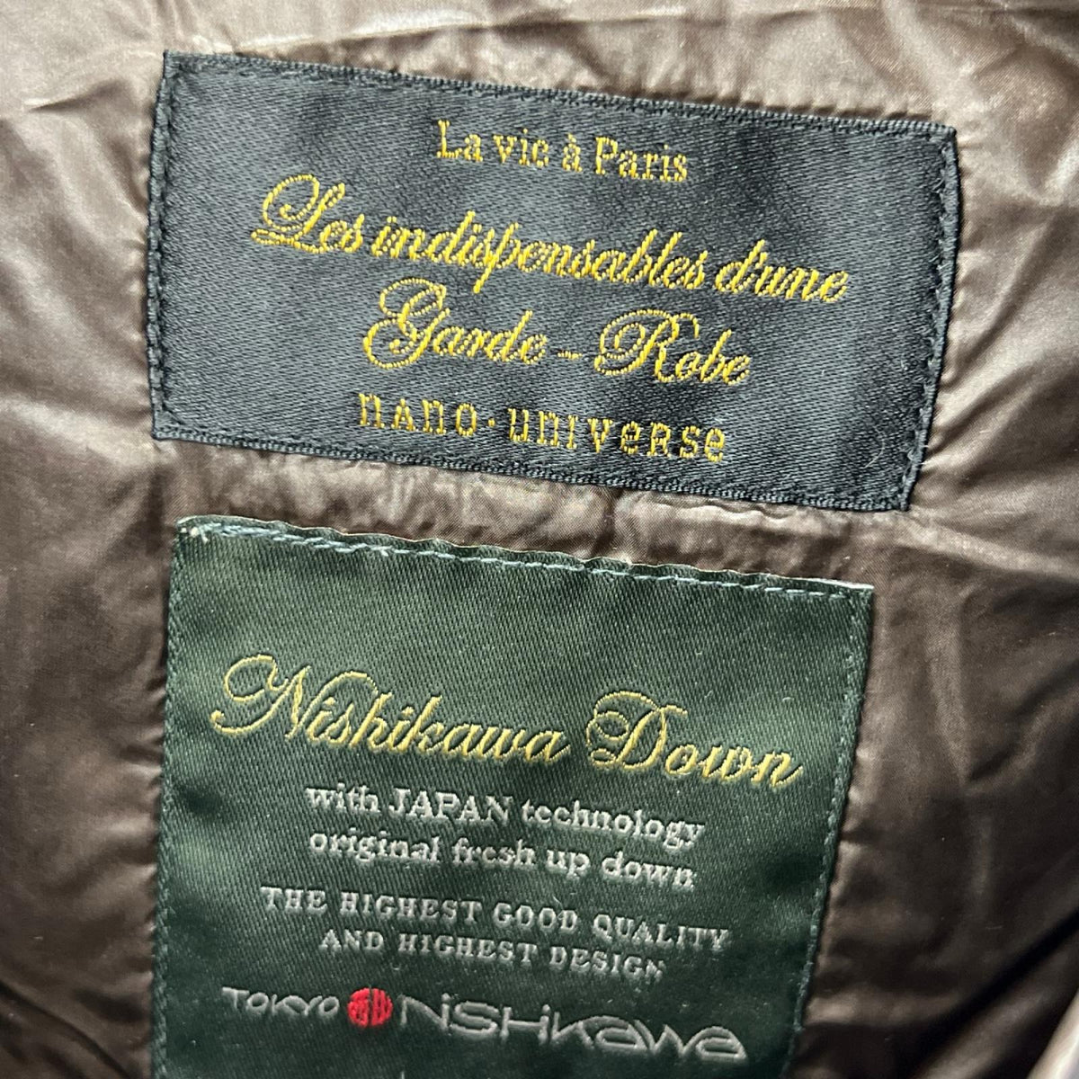 ダウンジャケット ×西川ダウン ロングダウン 40 BRW 40 ブラウン