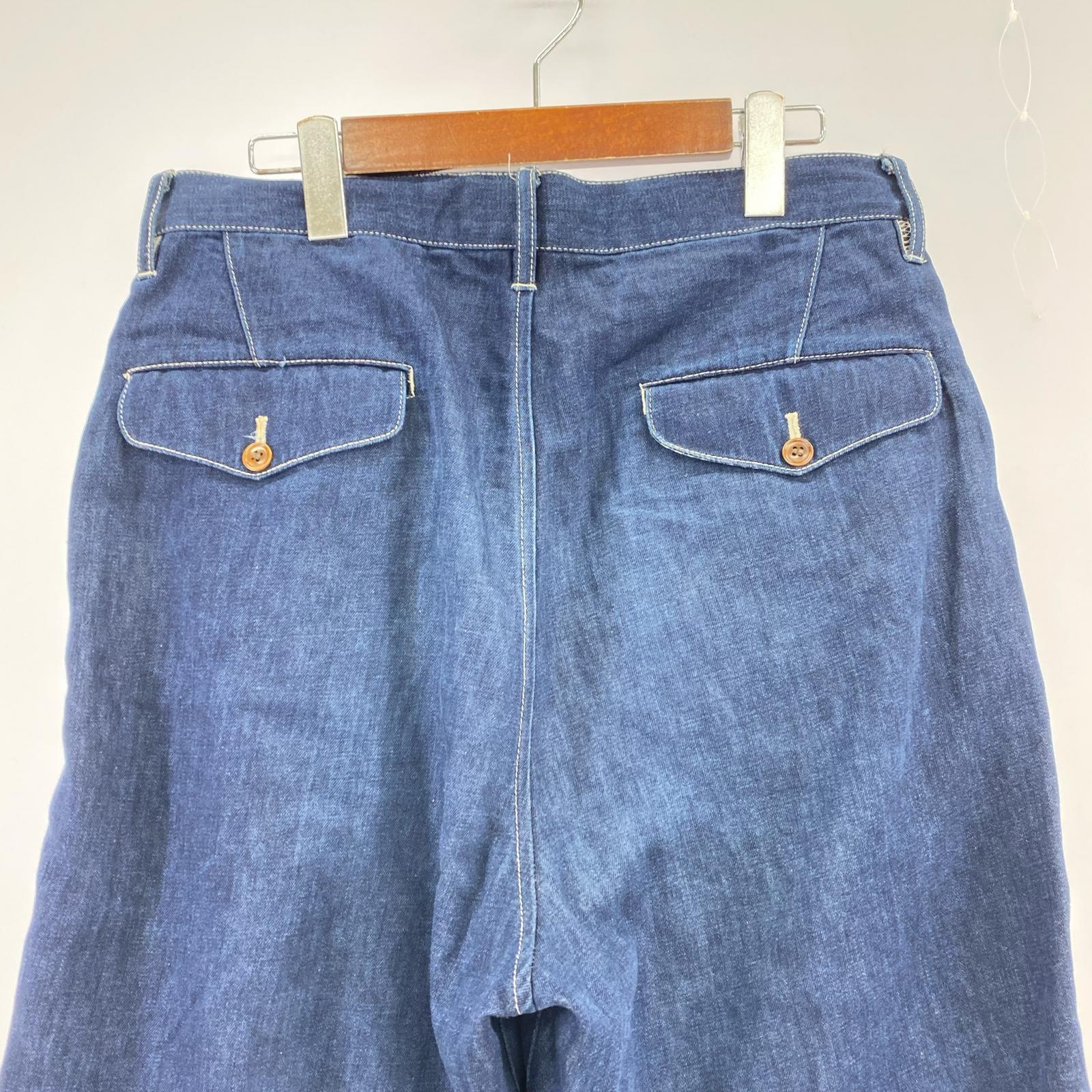 デニムパンツ 16ss コットンリネンデニム XS IDG ブルー