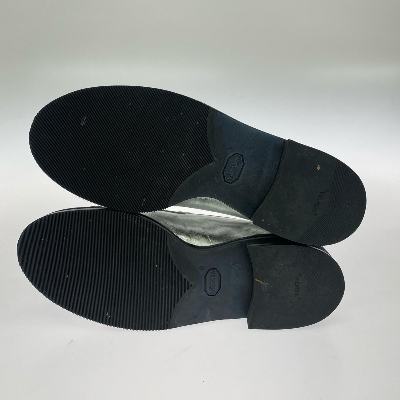 シューズ TENDER PERSON FLAME PATTERN LOAFER メタリックローファー 8 26cm (US8 UK7 1/2 EU42) シルバー
