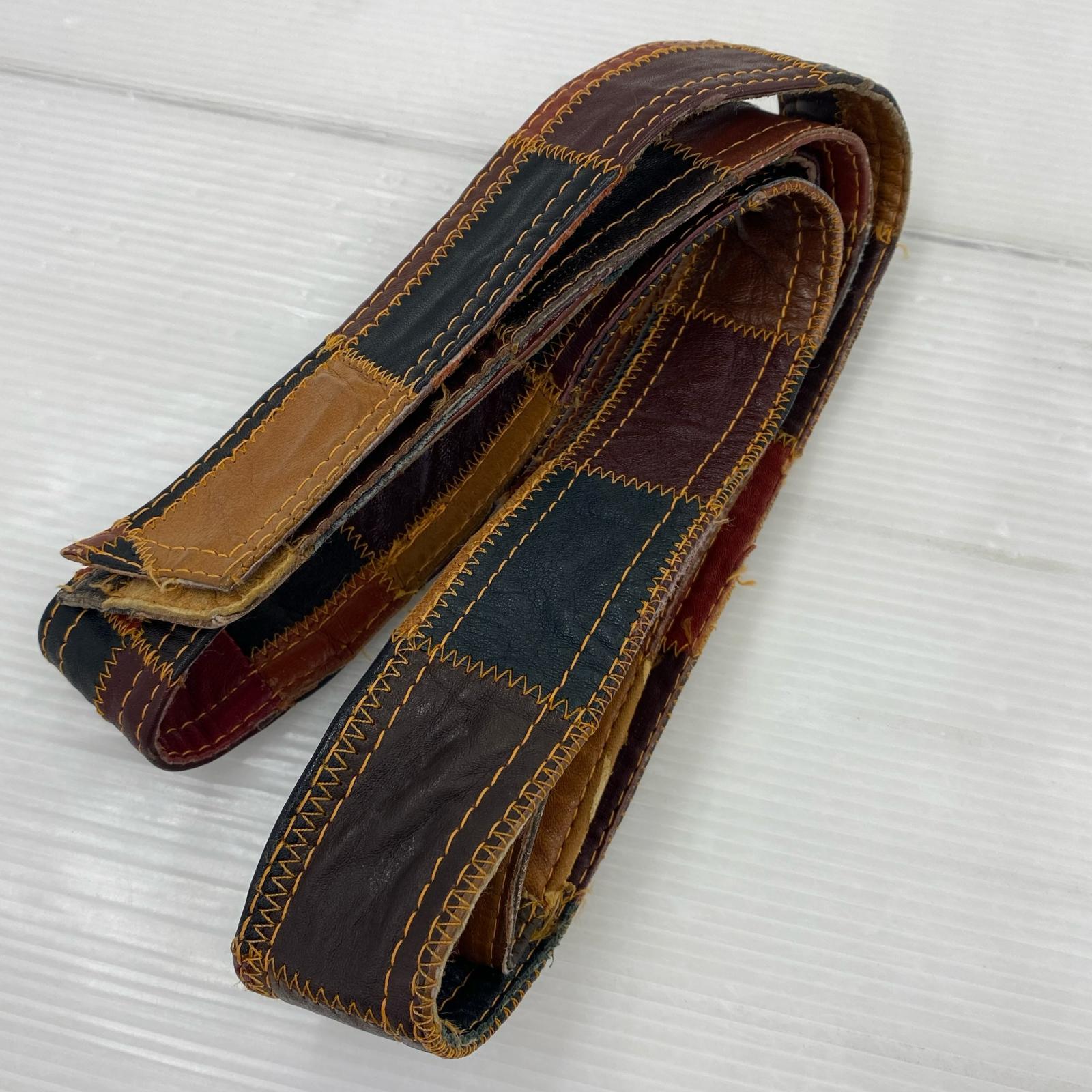 レザージャケット 70s レザーパッチワークカーコート