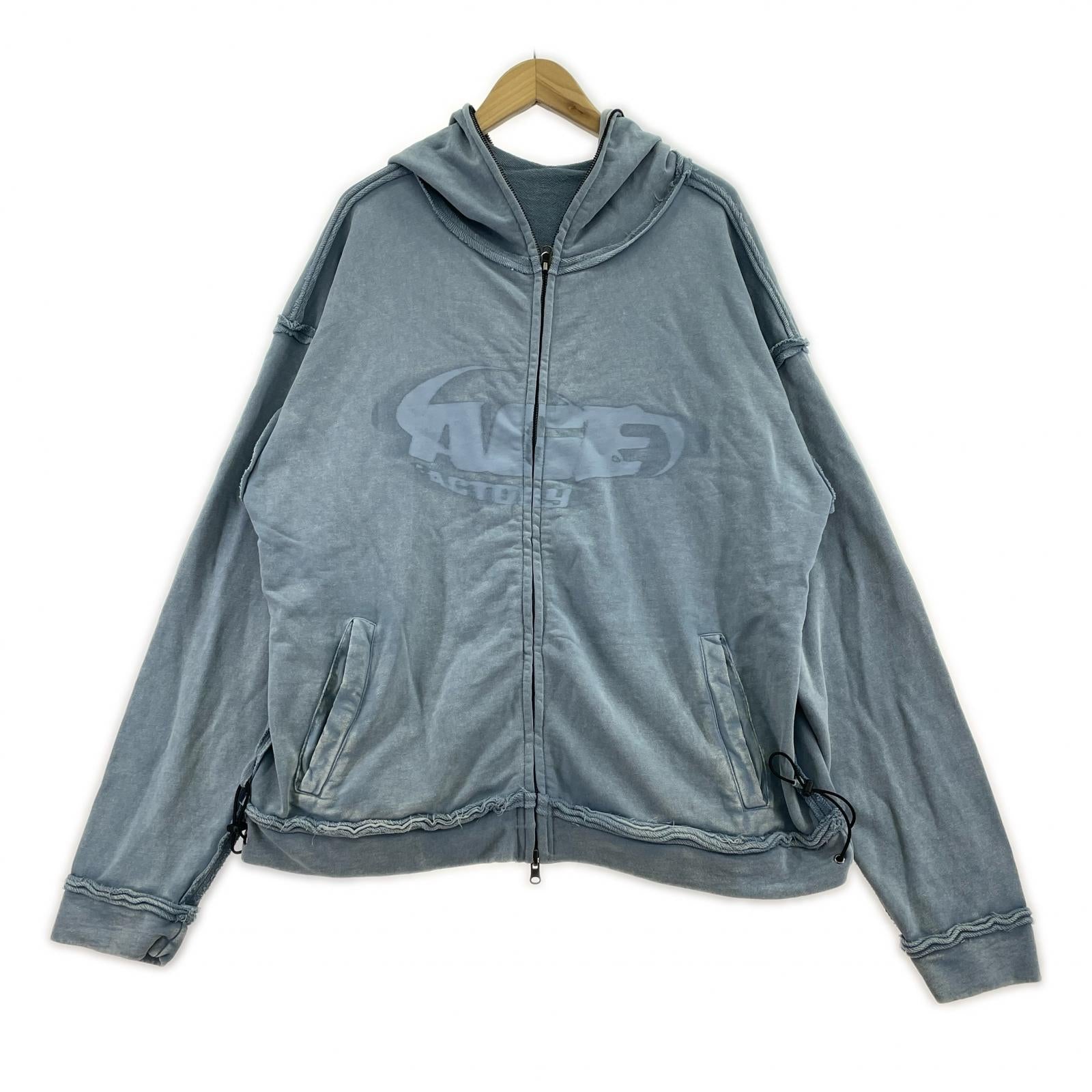 パーカー F-LAGSTUF-F Age Factory CPG LOGO DYE ZIP ブルー