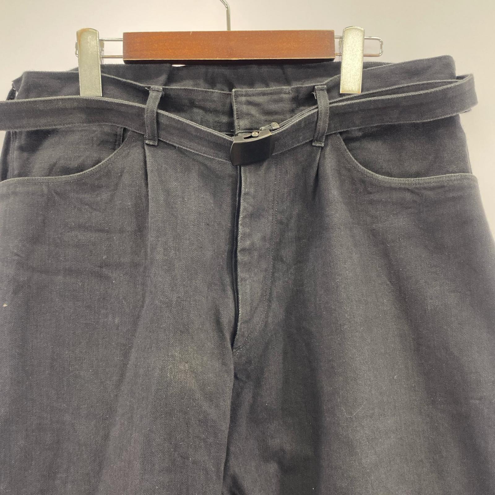 パンツ 12.9oz Selvage Denim GI-belt Pants 3 3 ブラック