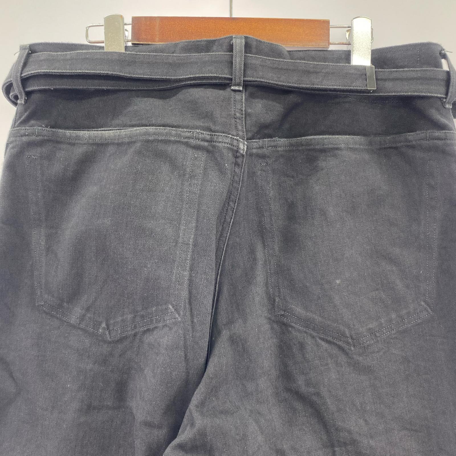 パンツ 12.9oz Selvage Denim GI-belt Pants 3 3 ブラック
