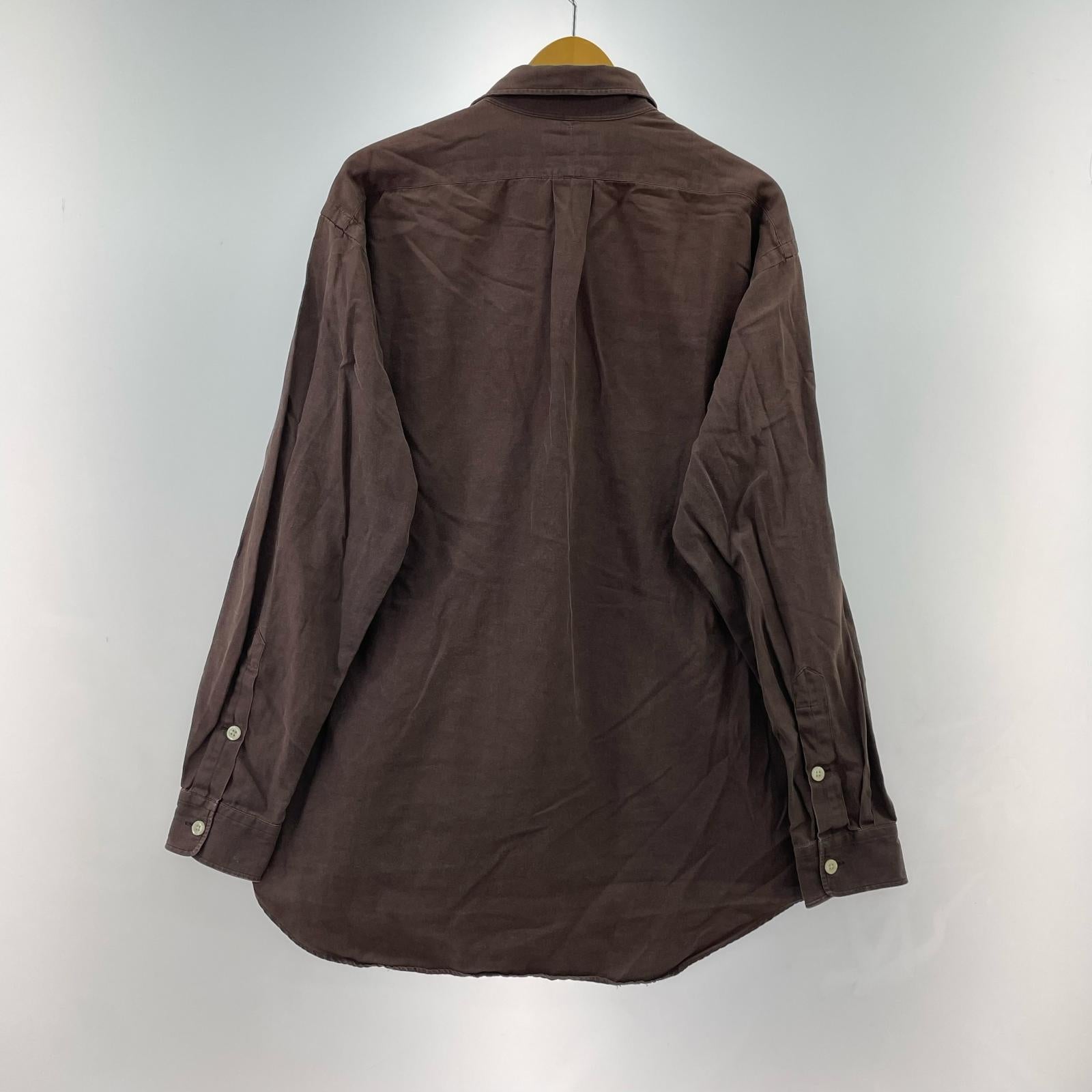 長袖シャツ 90s BENFORD シルクシャツ M BRD M ブラウン
