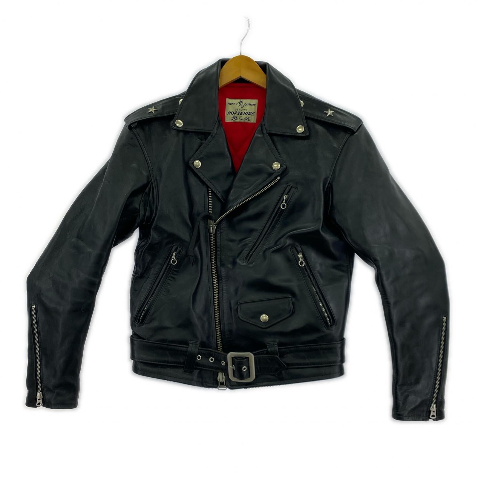 ライダースジャケット Durable CODE33 ホースハイドライダース 38 ブラック