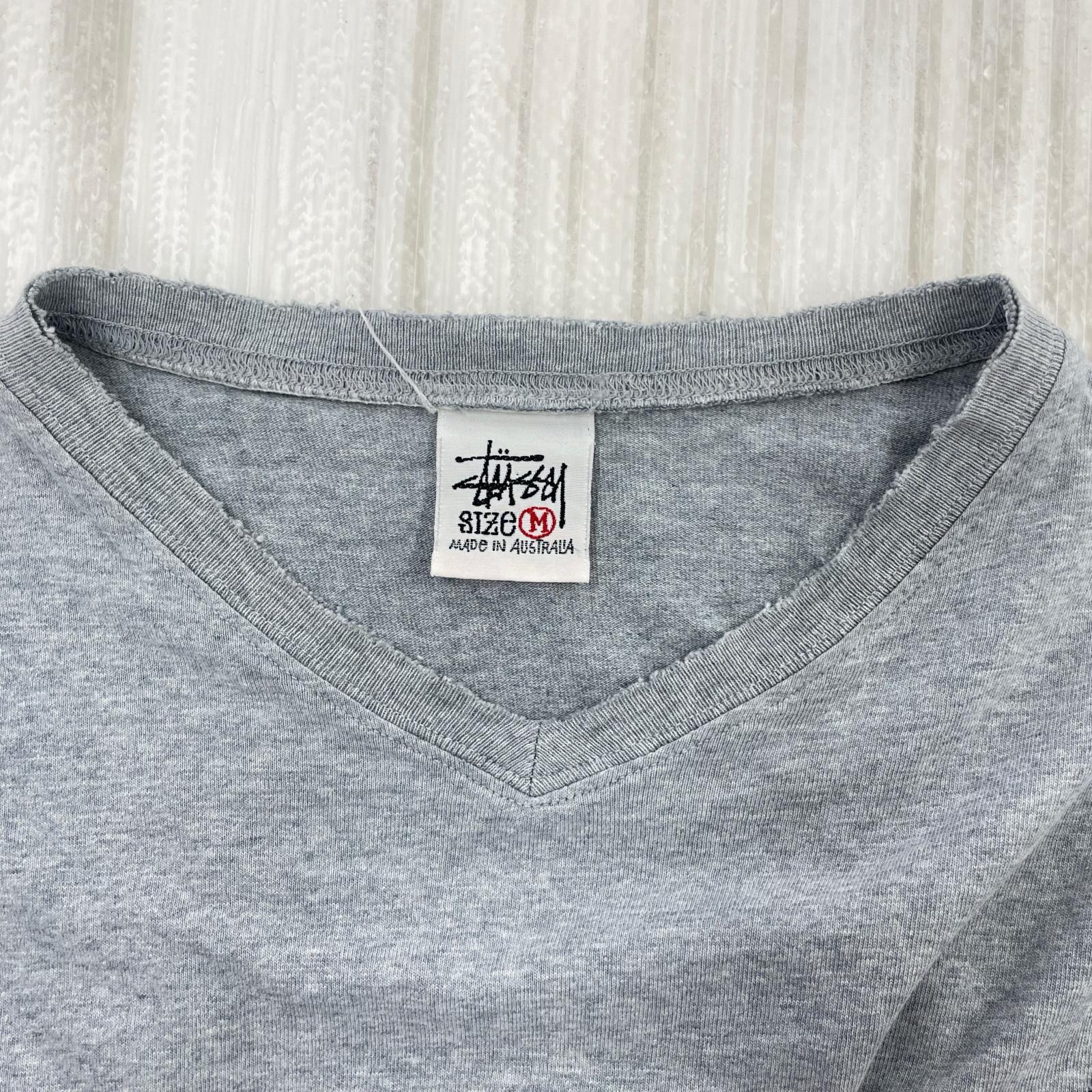 長袖Tシャツ old stussy 白タグ クラウンロゴ M グレー M
