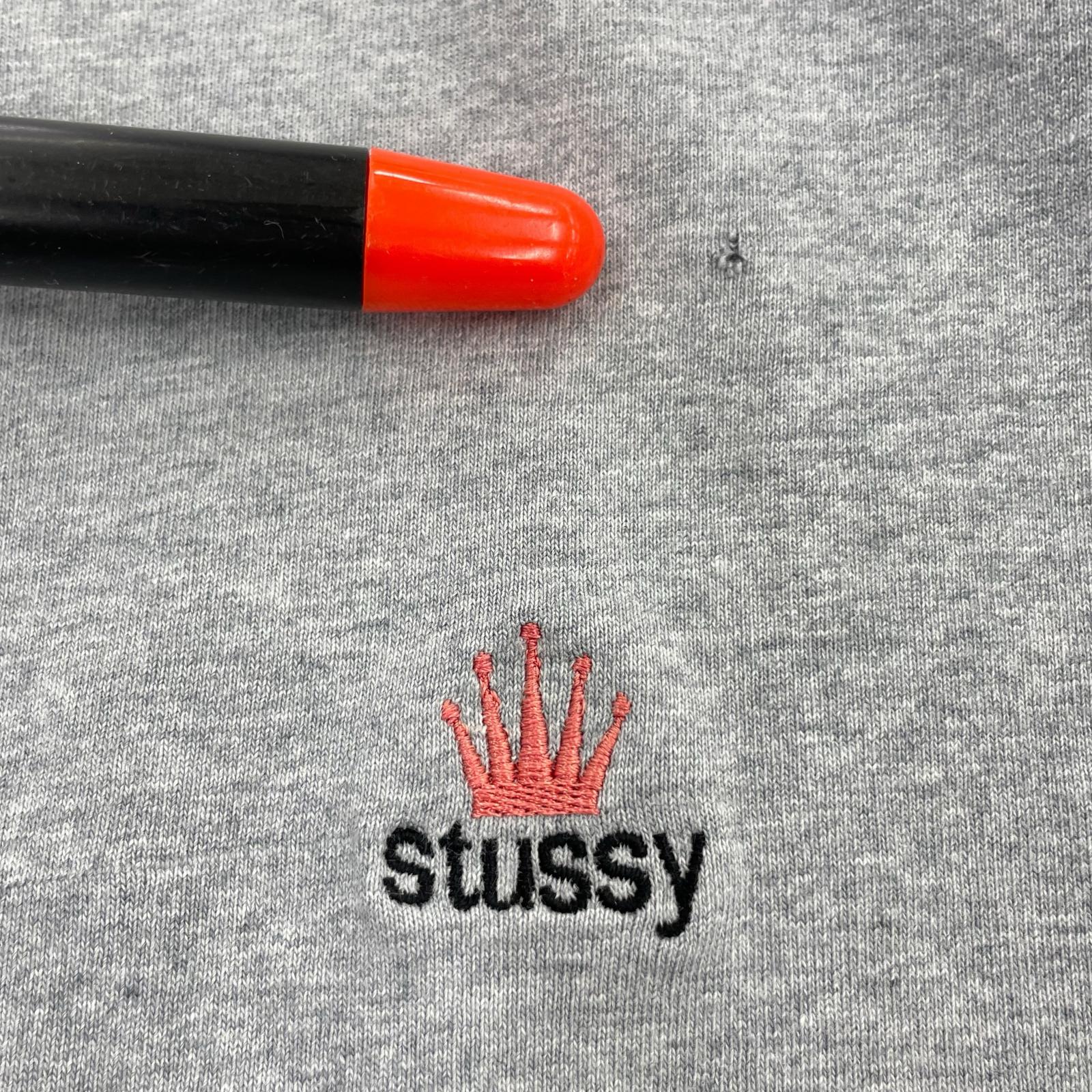 長袖Tシャツ old stussy 白タグ クラウンロゴ M グレー M
