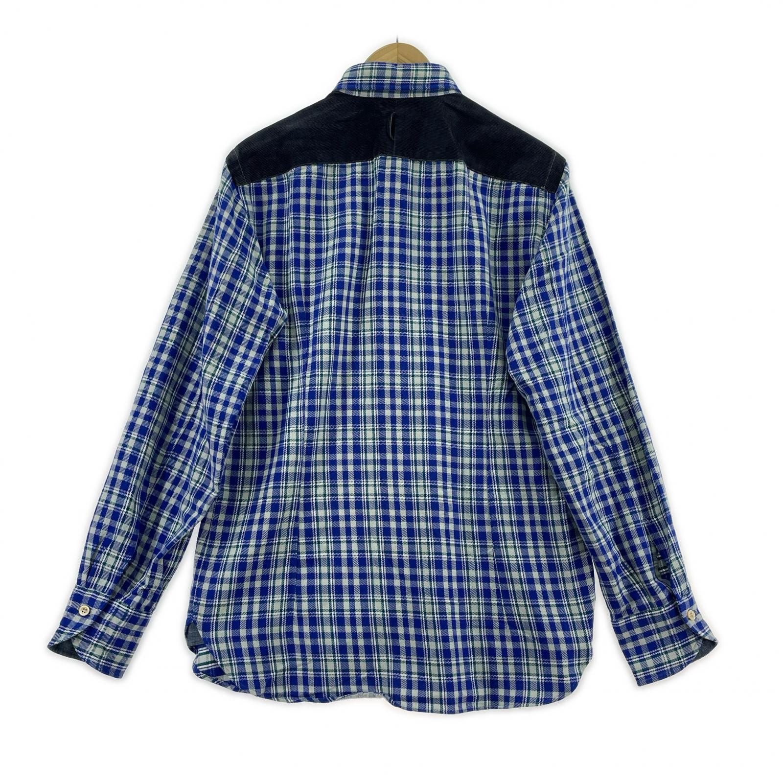 長袖シャツ JUNYA WATANABE COMME des GARCONS MAN コーデュロイ切替チェックシャツ M ブルー M